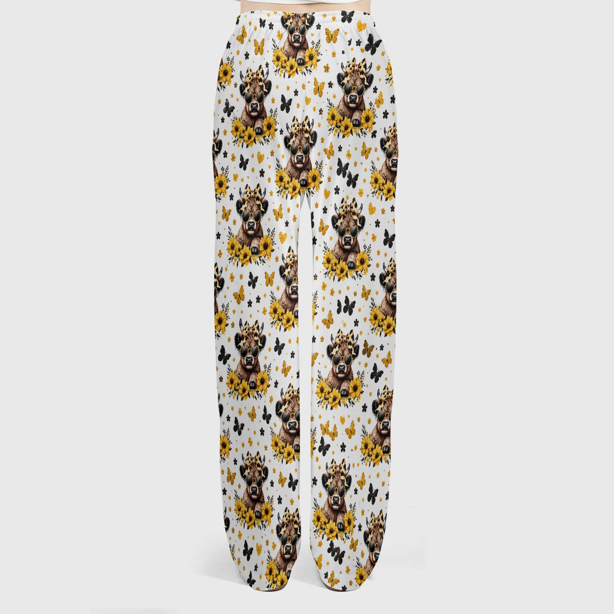 Cow Sunflower Bow Nurse Scrub Set