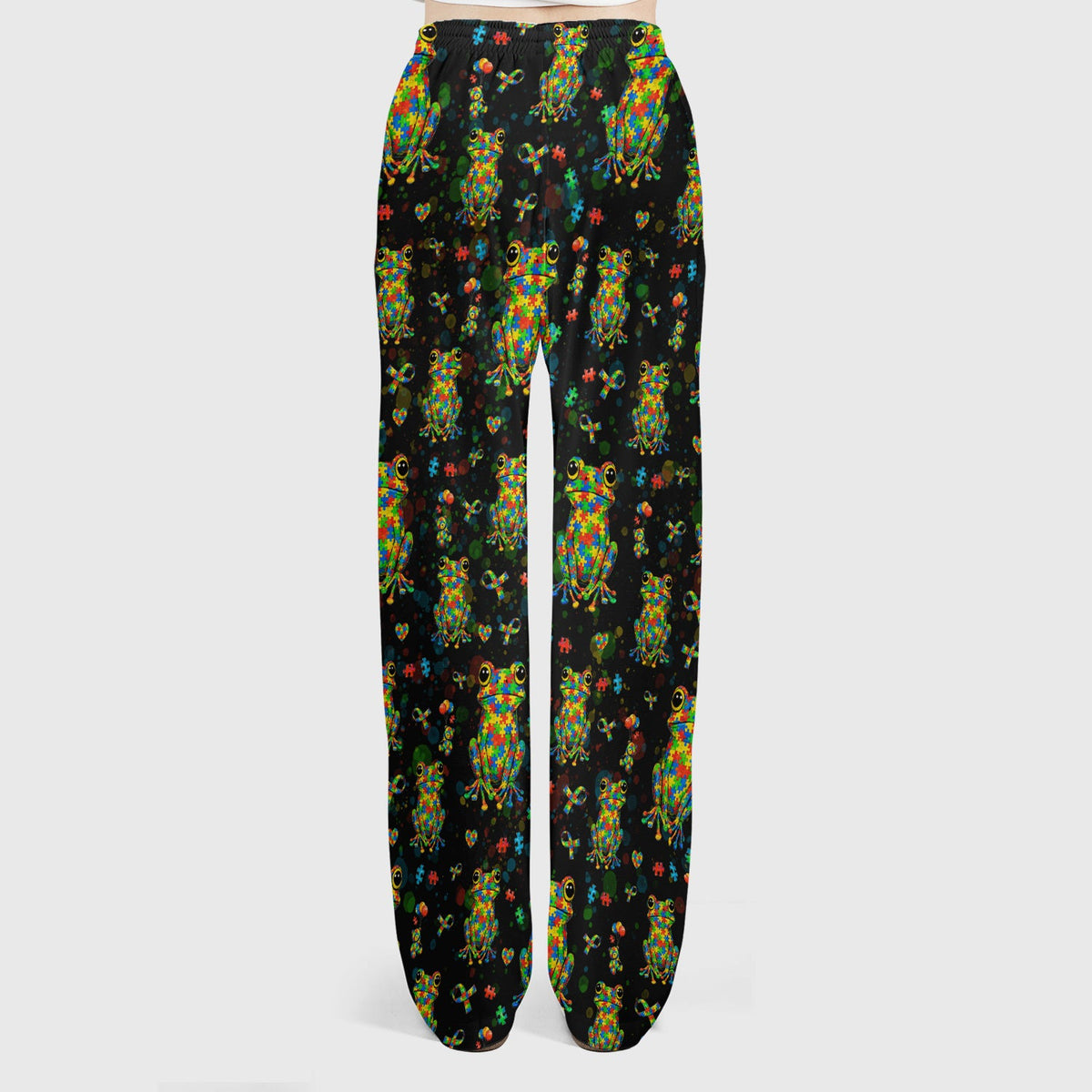 Colorful Autism Puzzle Frog Nurse Scrub Set
