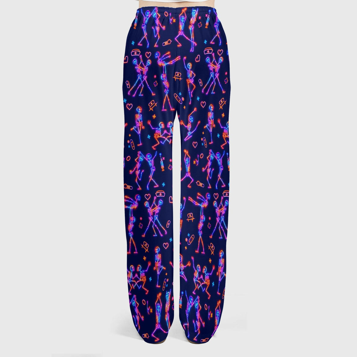Neon Dancing Skeleton Nurse Scrub Set