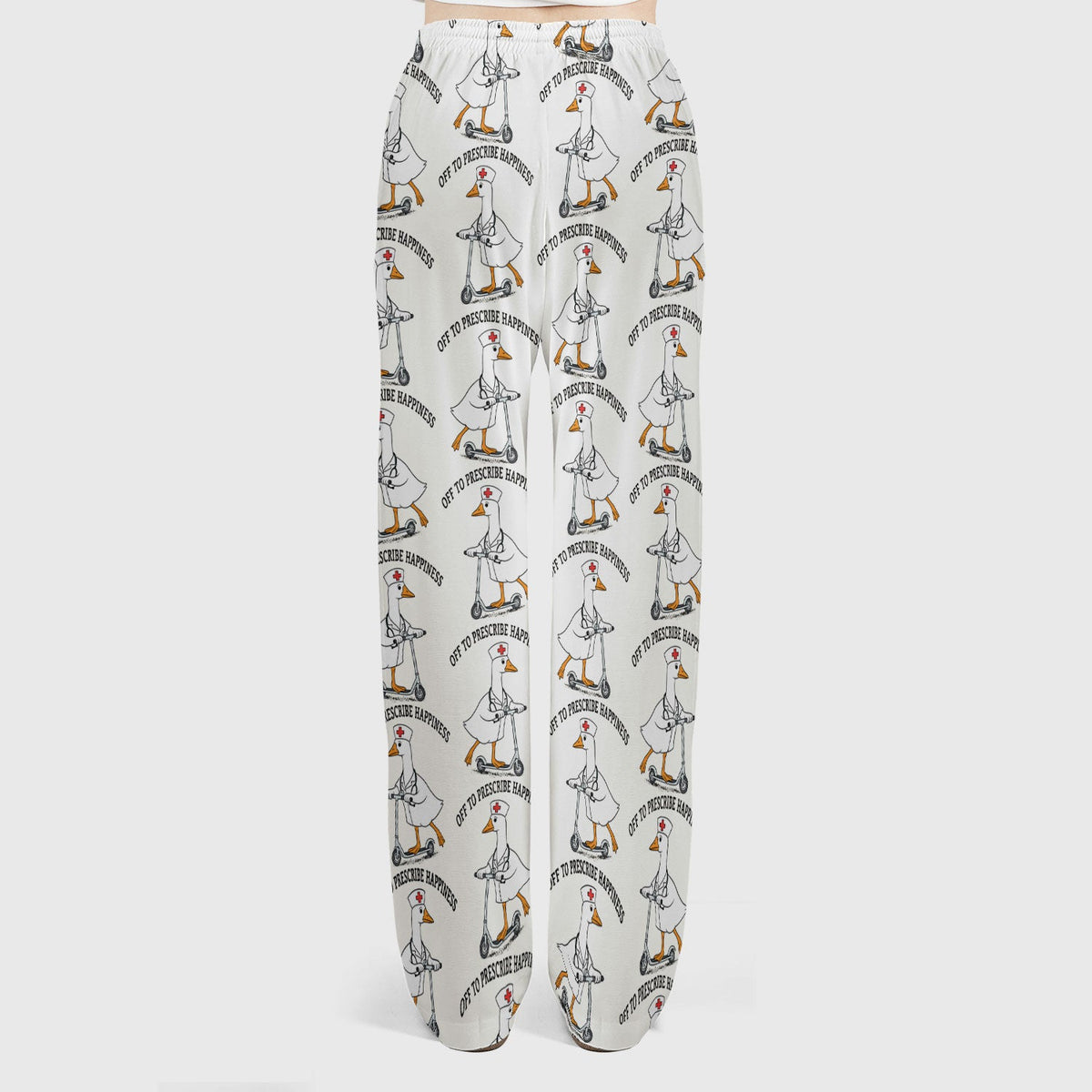 Nurse Goose Scooter Print Scrub Set, Breathable Med Uniform