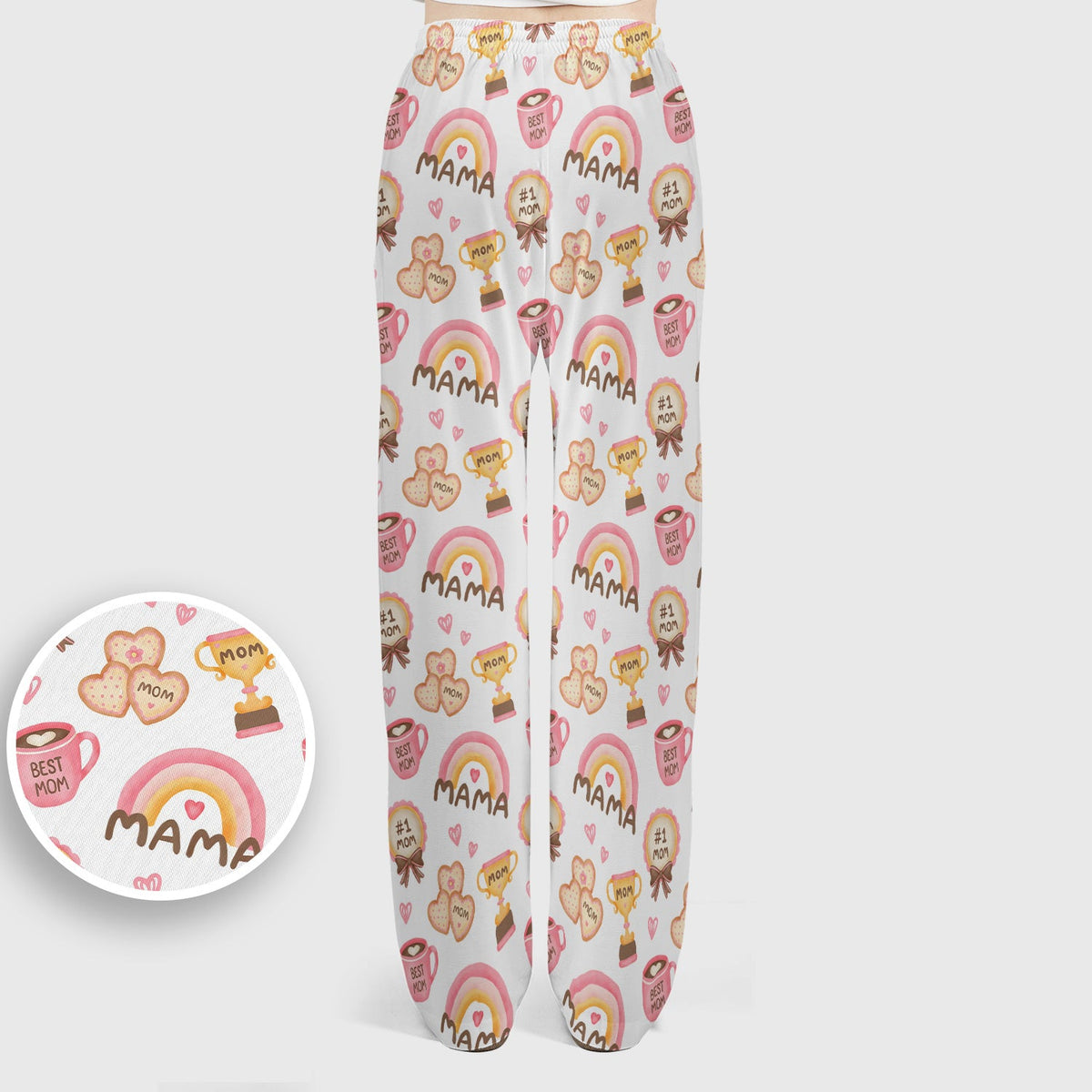 Sweet Nurse Mama Rainbow Trophy Heart Scrub Set