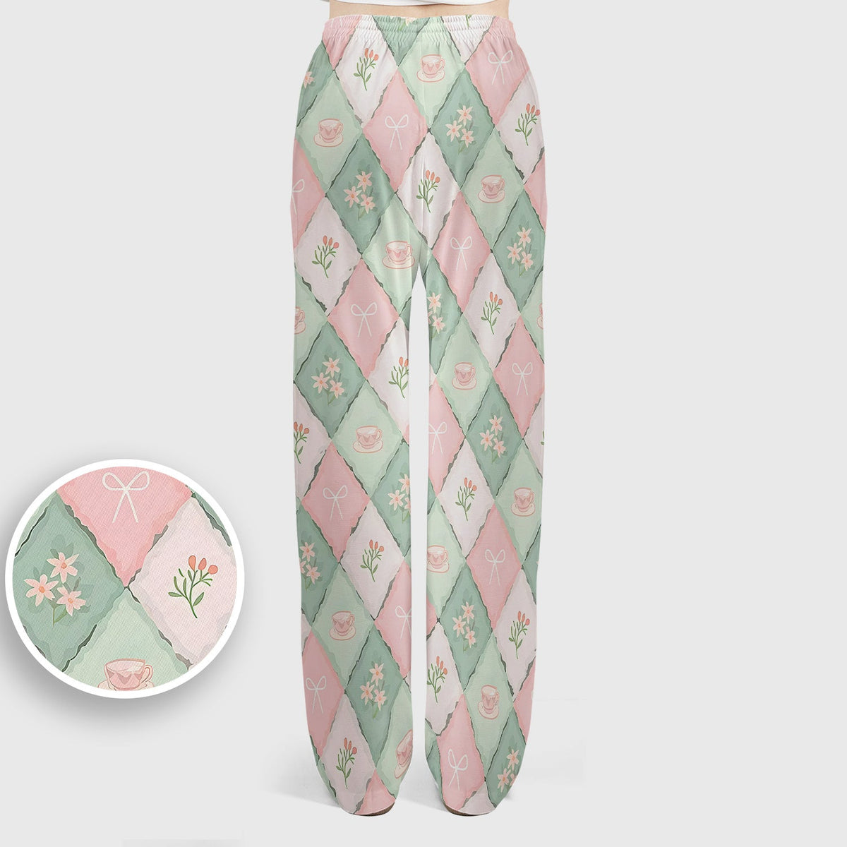 Flowers Tea Cups Nurse Scrub Set