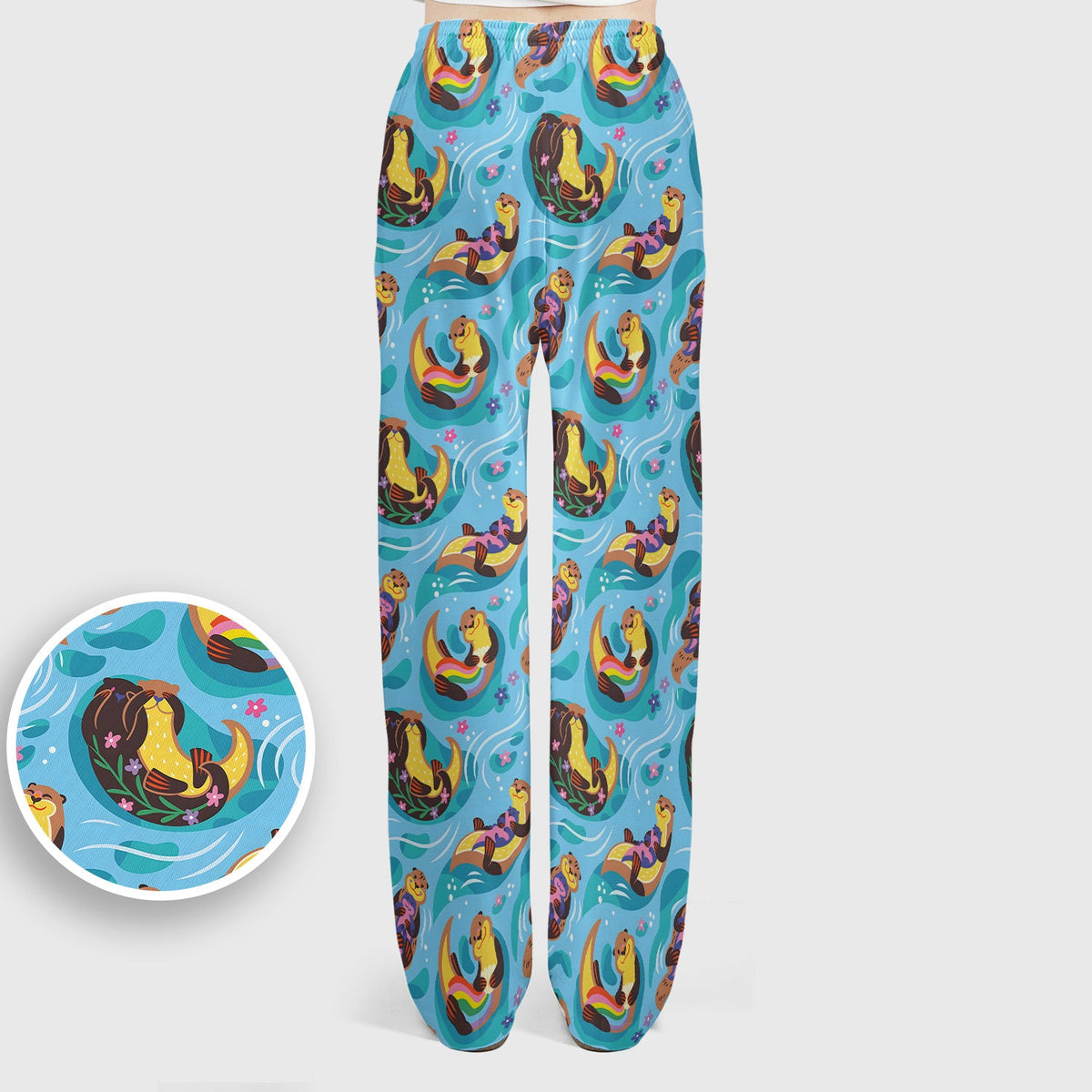 Otter Floating River Rainbow Nurse Scrub Set