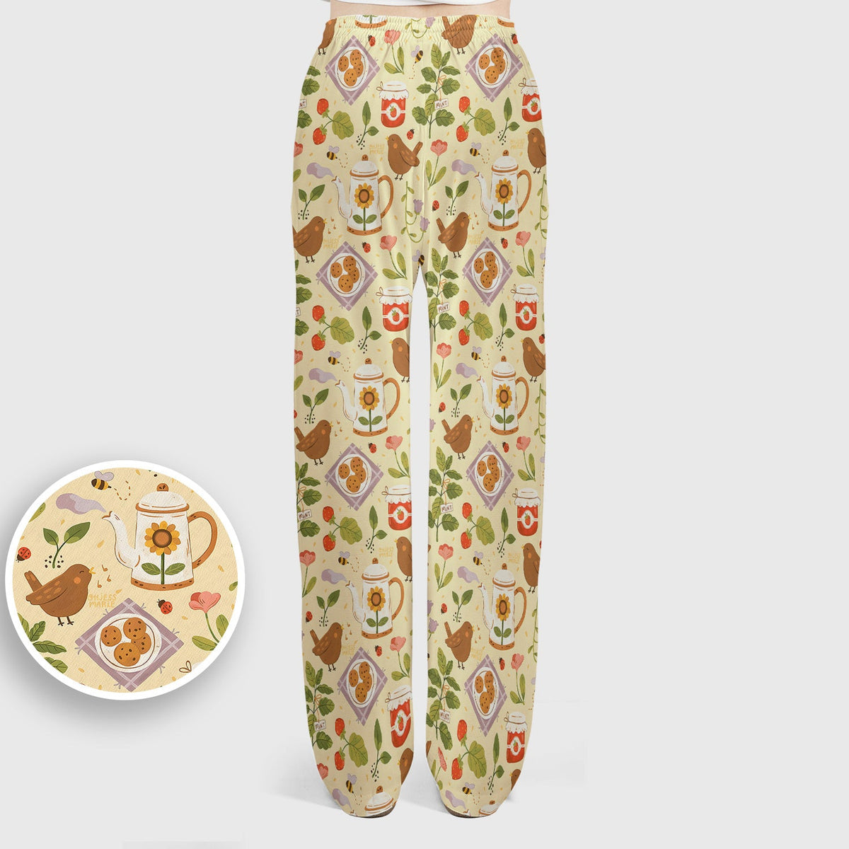 Garden Tea Bird Strawberry Nurse Scrub Set