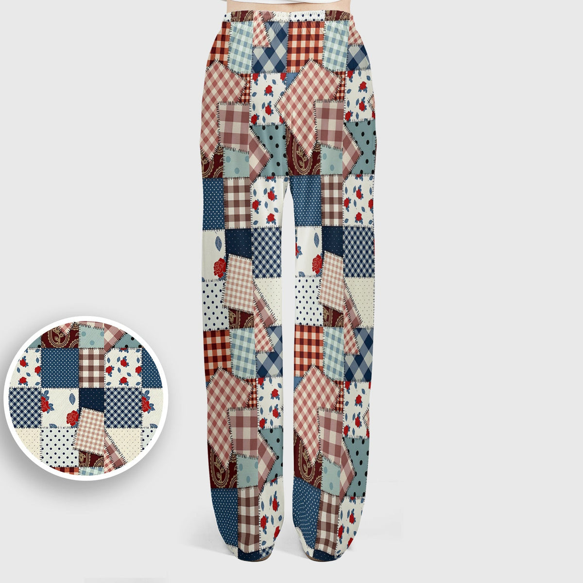 Retro Patchwork Plaid Quilt Nurse Scrub Set