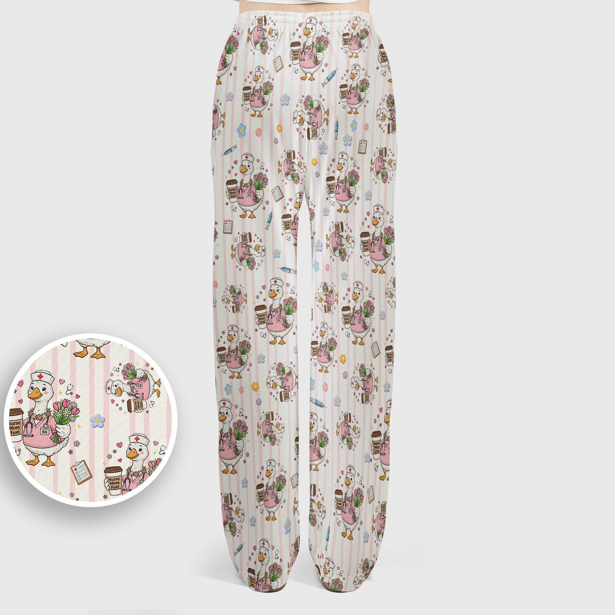 Cartoon Nurse Goose Scrub Set