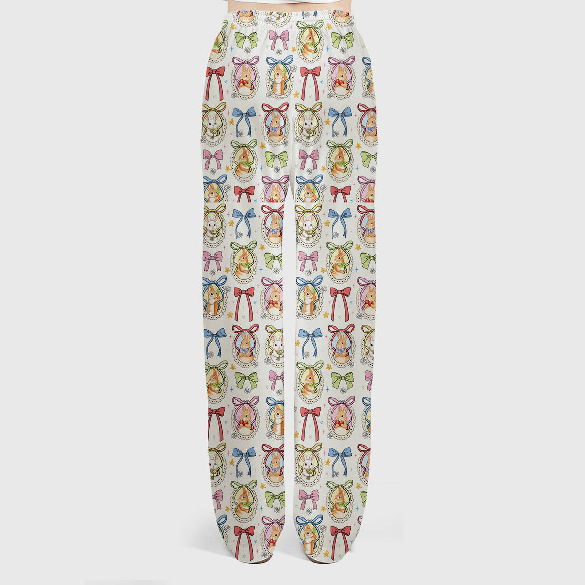 Bunny Cameo Bow Nurse Scrub Set - Easter Gift