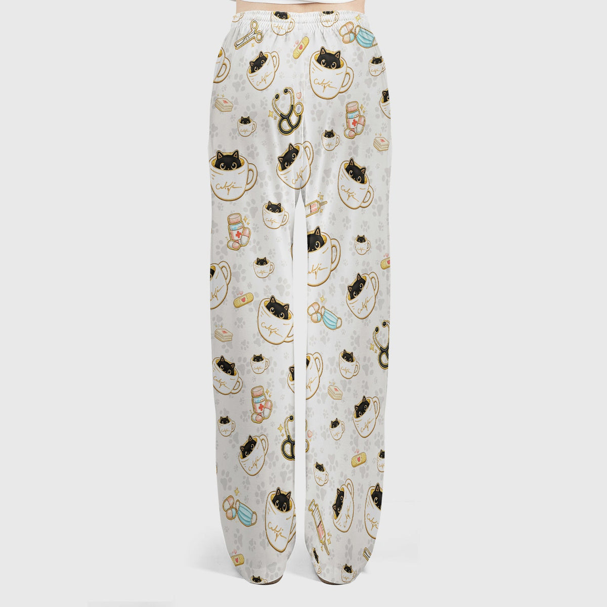 Coffee Cat Nurse Scrub Set