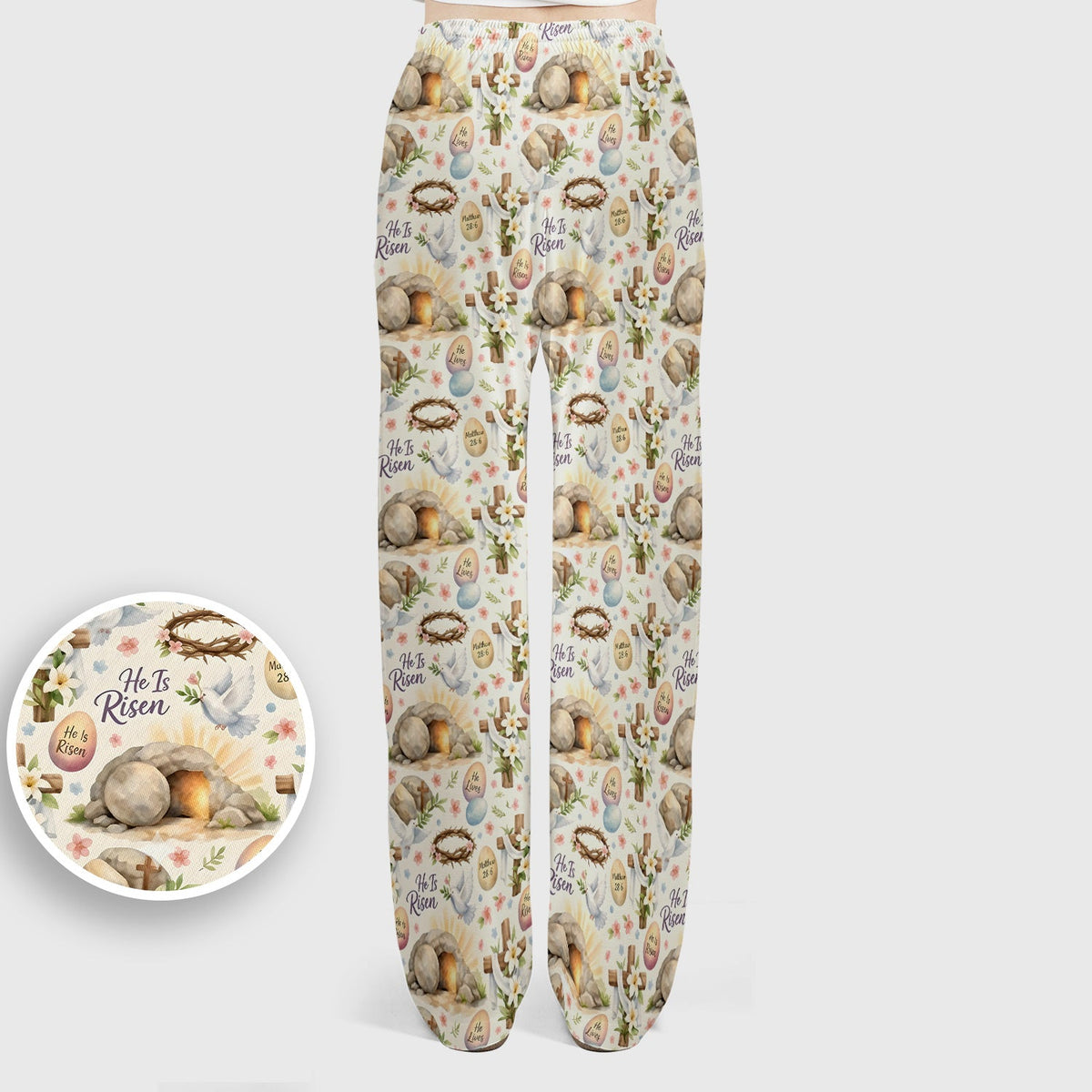 Risen Cross Tomb Lily Nurse Scrub Set - Easter Gift