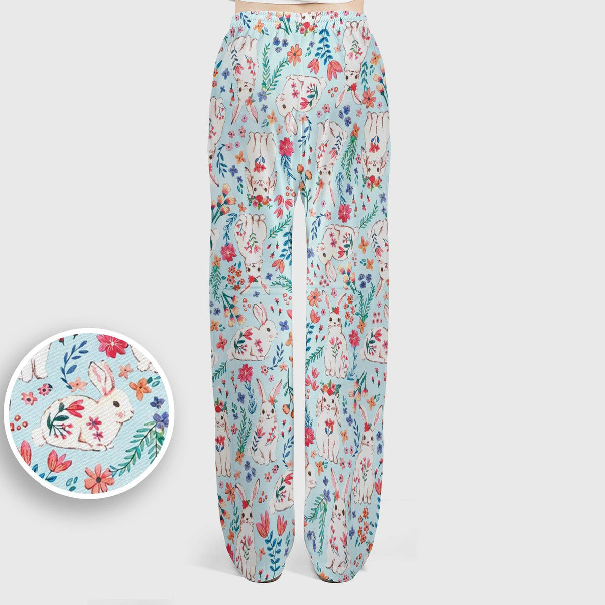 Springtime Bunny Floral Nurse Scrub Set