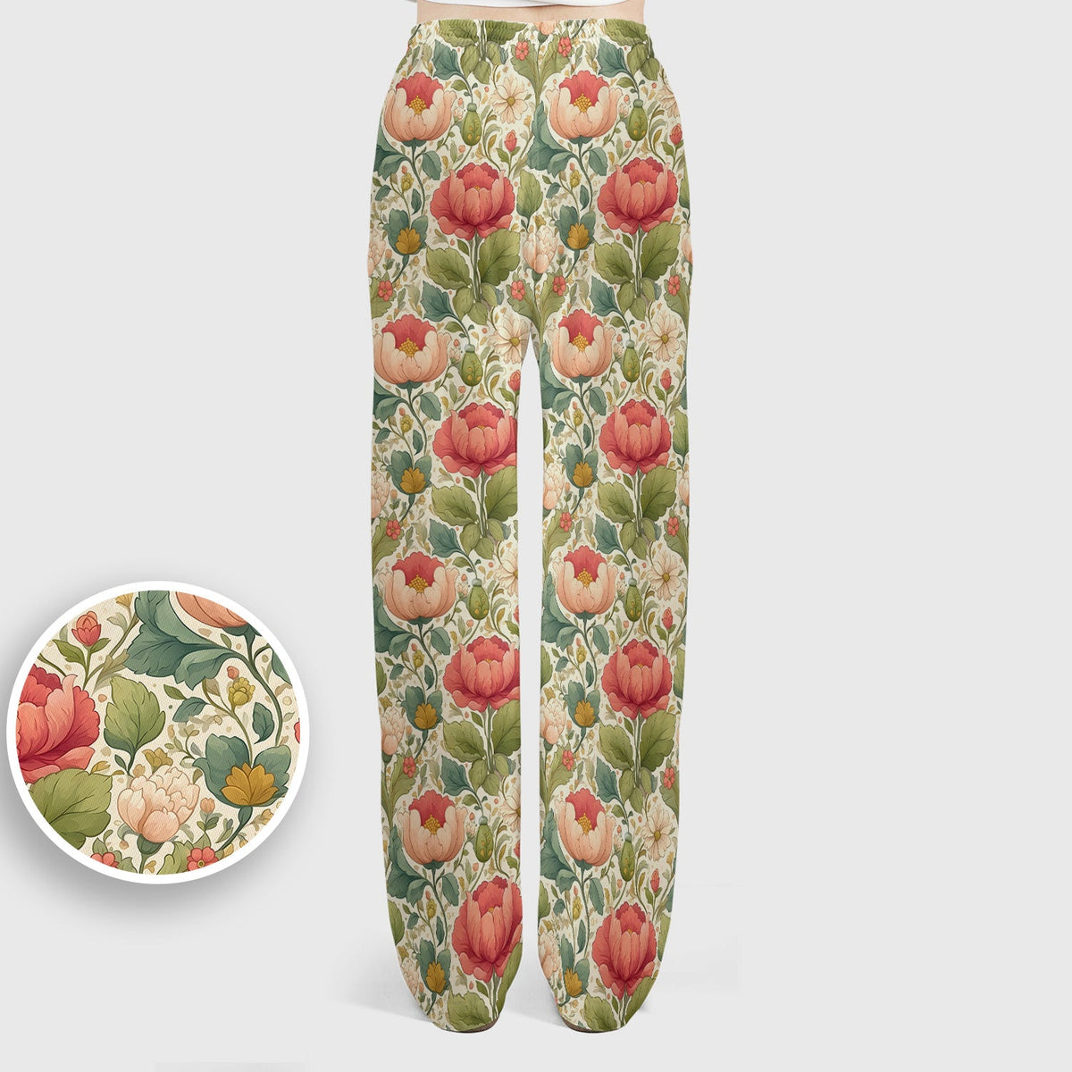 Vintage Botanical Peony Floral Nurse Scrub Set