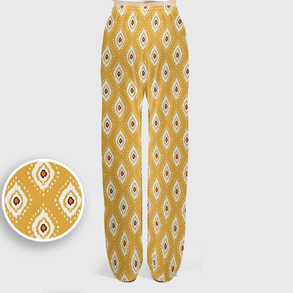 Mustard Geometric Ikat Nurse Scrub Set