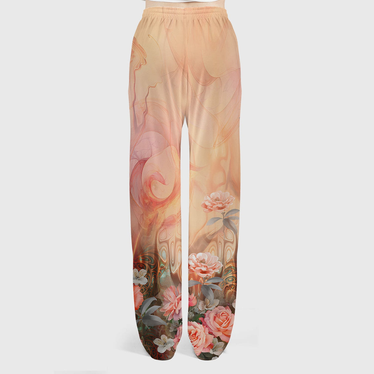 Elegant Peach Marble Rose Nurse Scrub Set