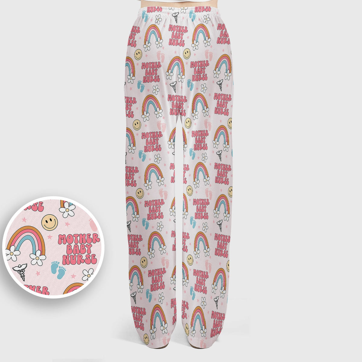 Sweet Mother Baby Nurse Rainbow Scrub Set