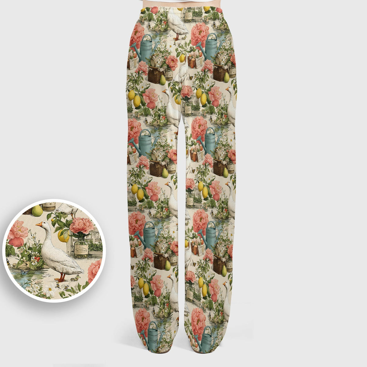 Vintage Goose Garden Floral Nurse Scrub Set