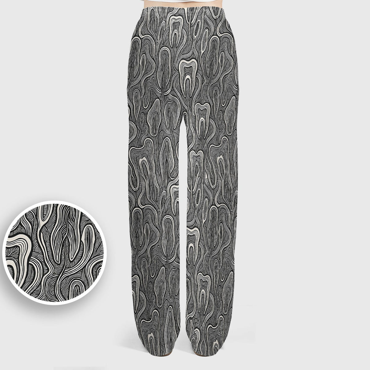 Dental Tooth Line Art Nurse Scrub Set