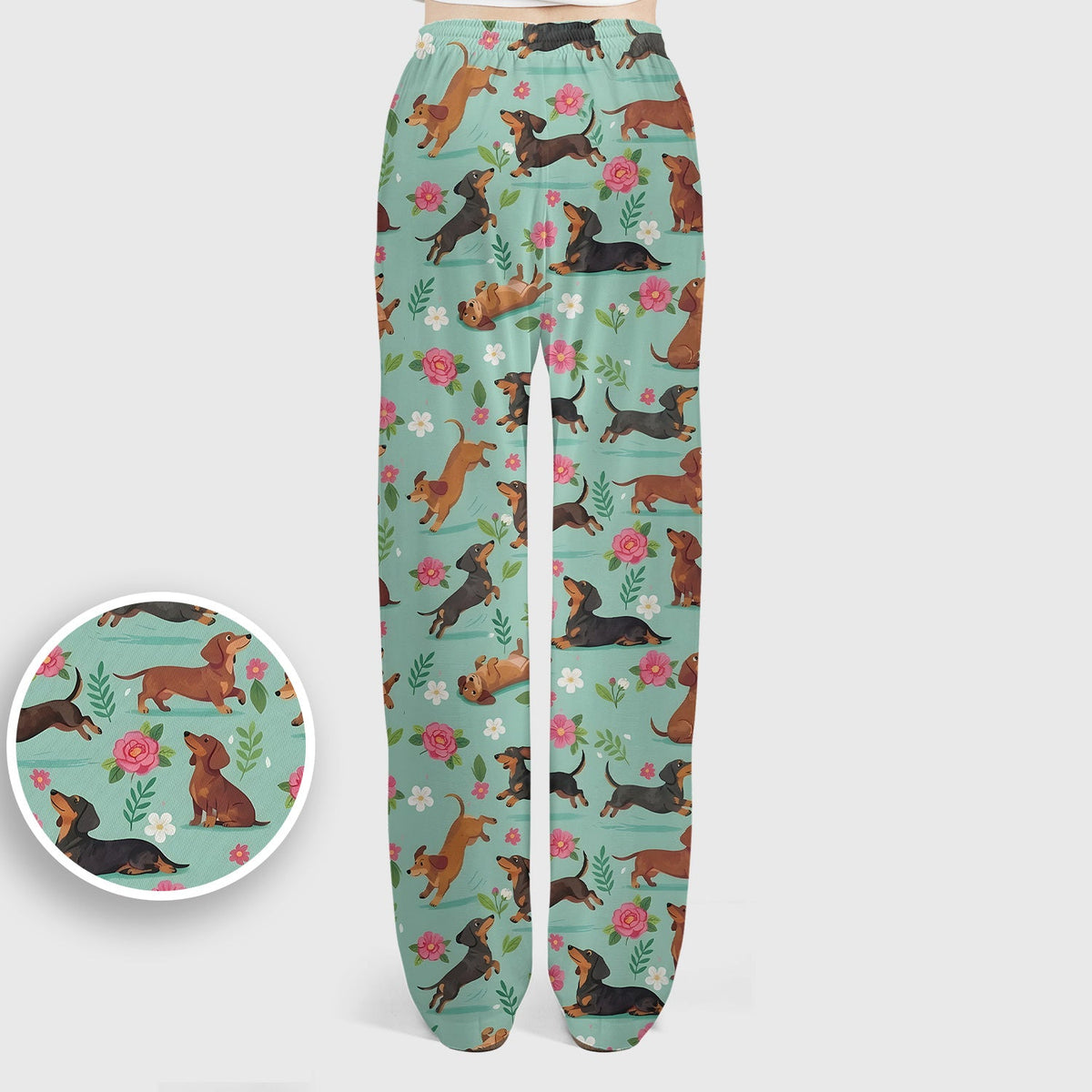 Floral Dachshund Puppy Nurse Scrub Set