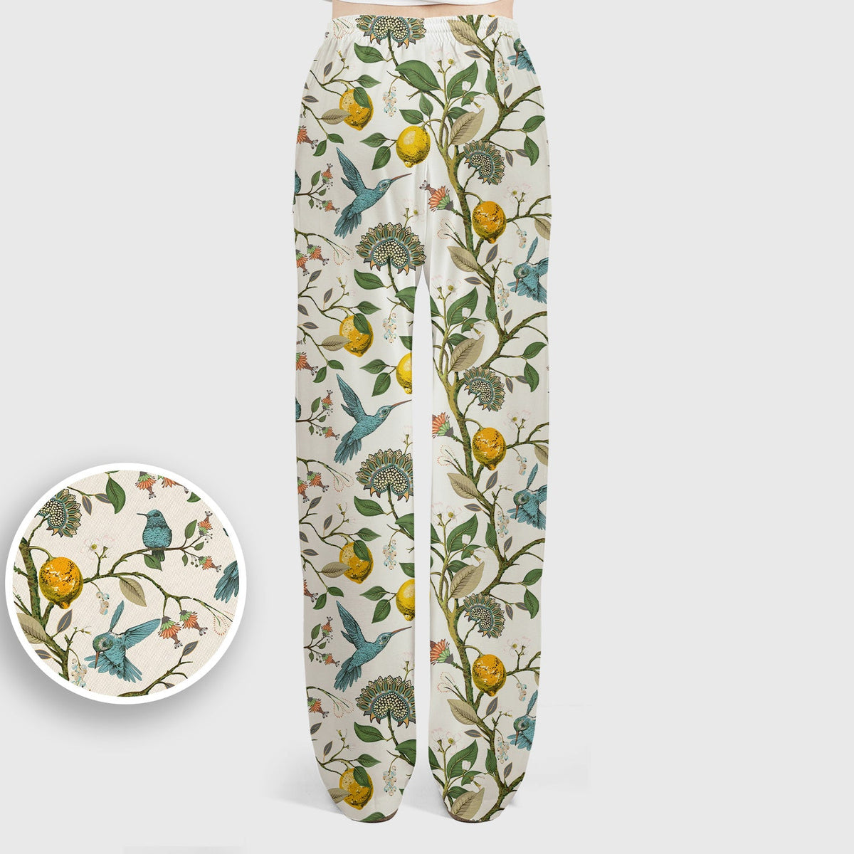 Hummingbird Lemon Floral Nurse Scrub Set