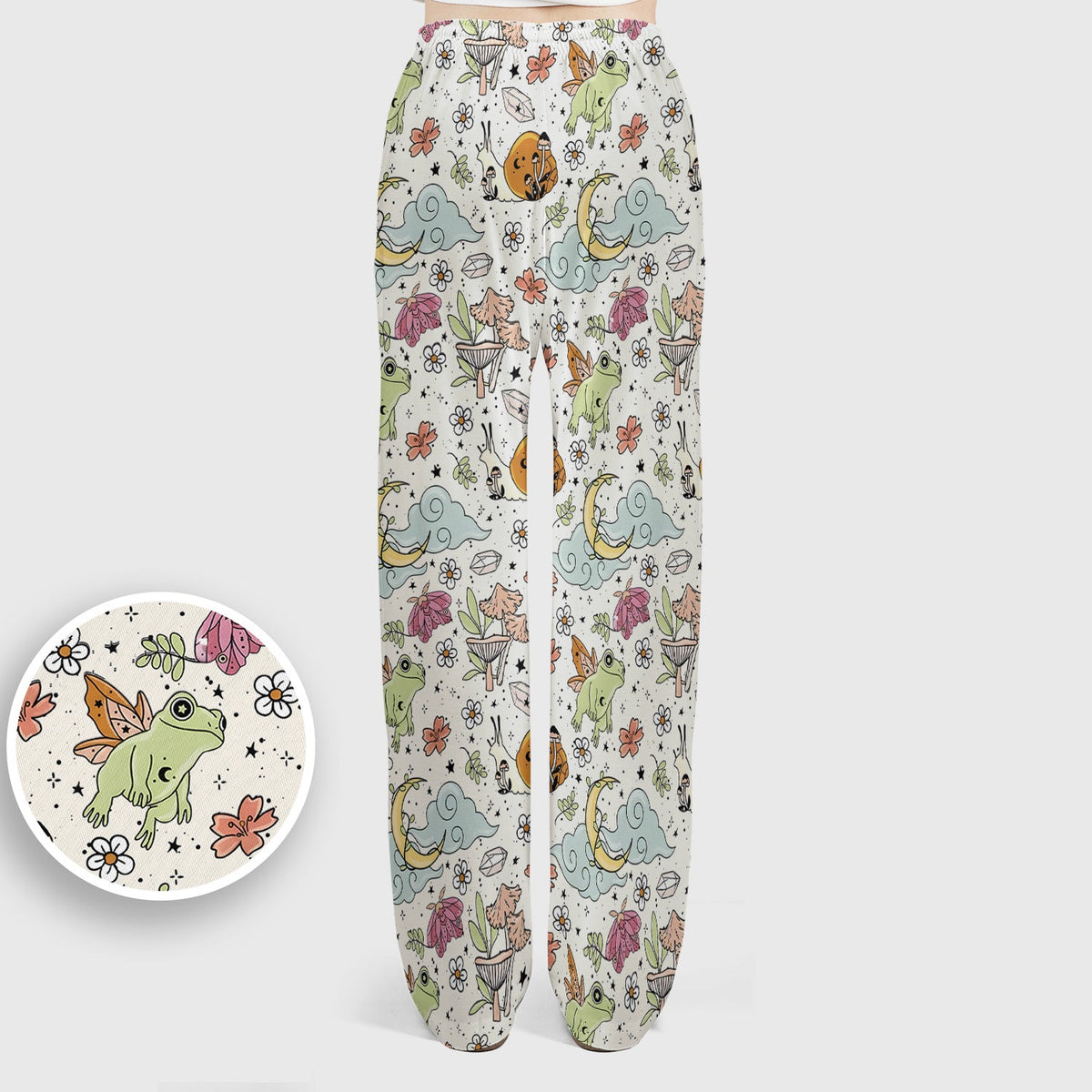 Whimsical Frog Moon Mushroom Nurse Scrub Set