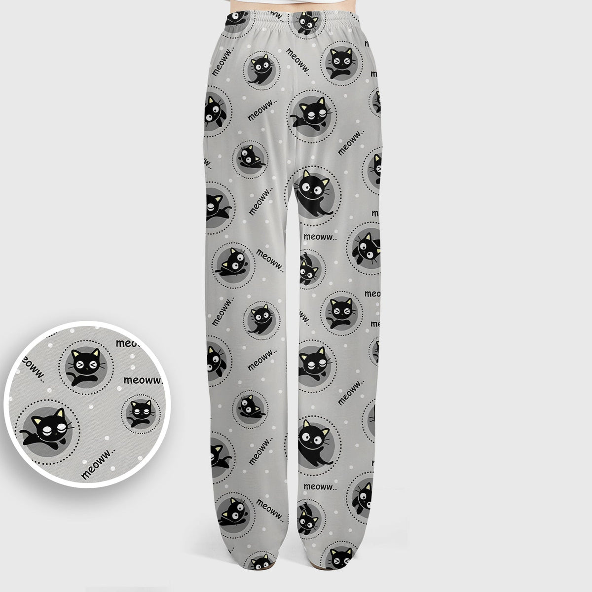 Black Cat Meow Nurse Scrub Set