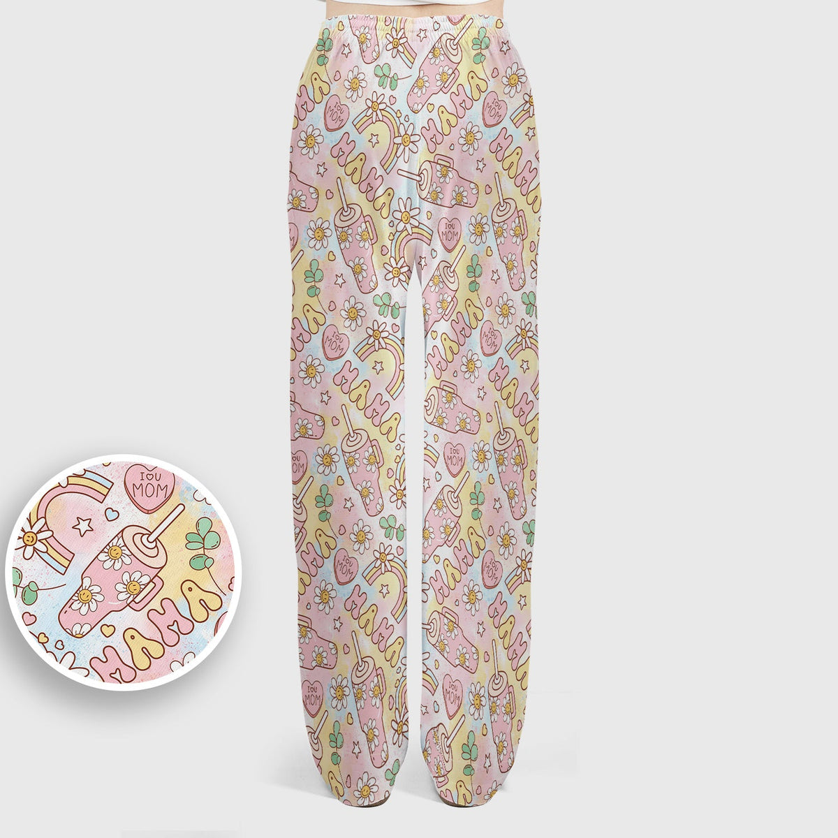 Sweet Nurse Mama Daisy Rainbow Scrub Set