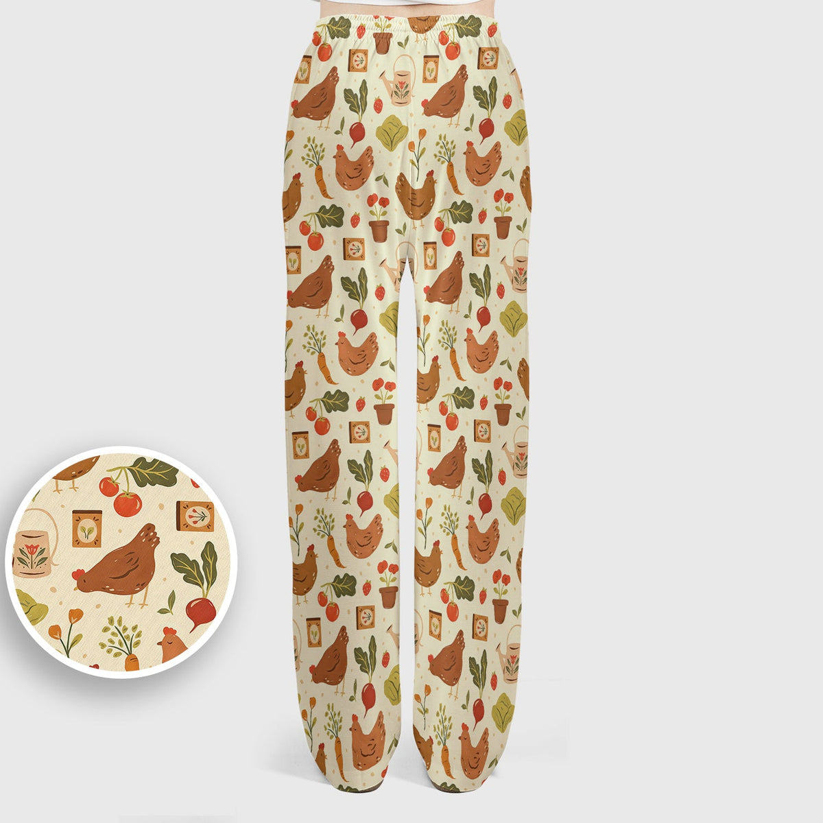 Rustic Farm Chicken Vegetable Nurse Scrub Set