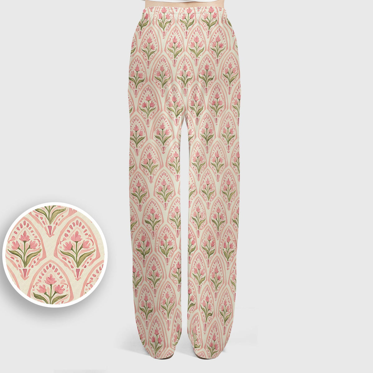 Pink Tulip Floral Arch Nurse Scrub Set