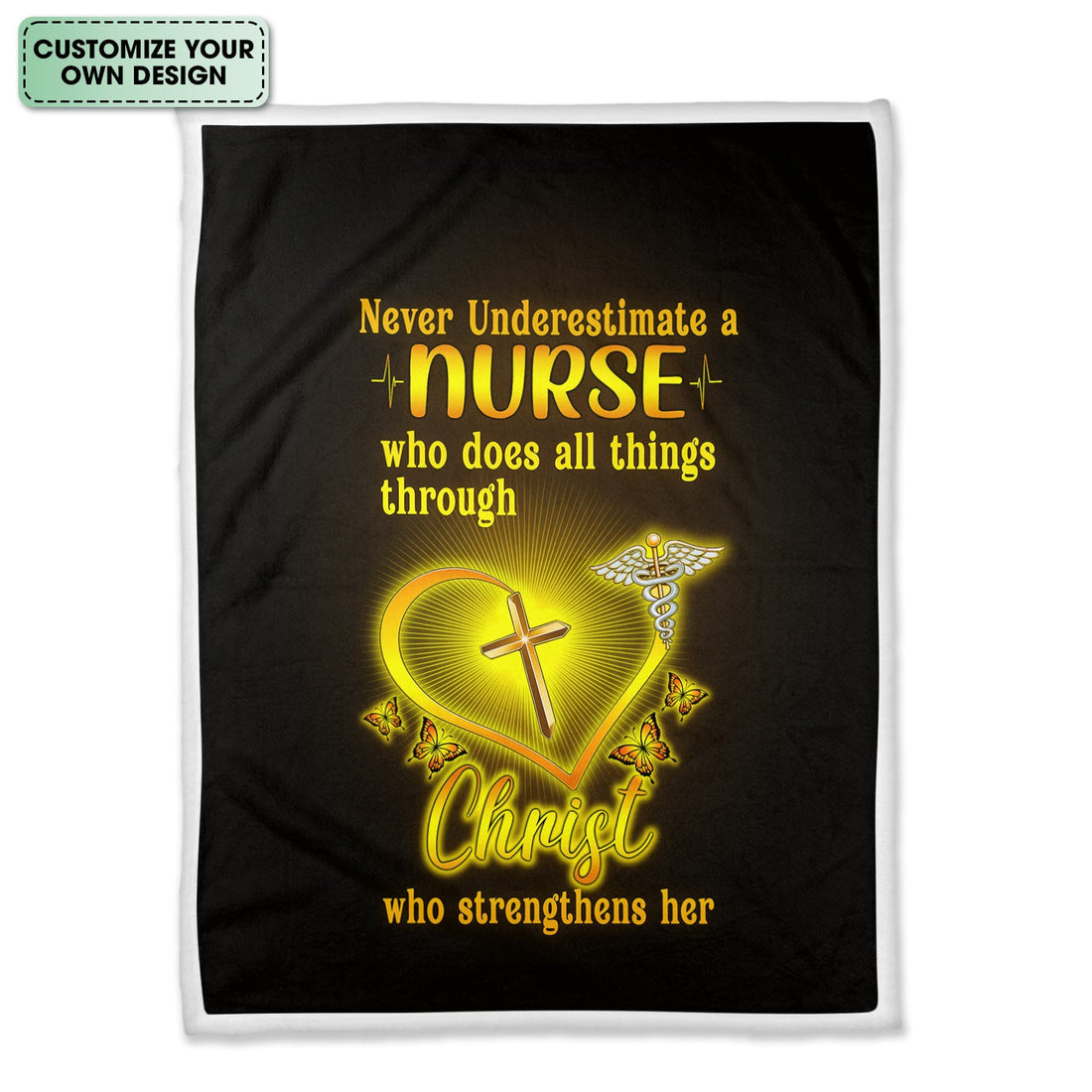 Personalized Faith Bible Verse Nurse Blanket