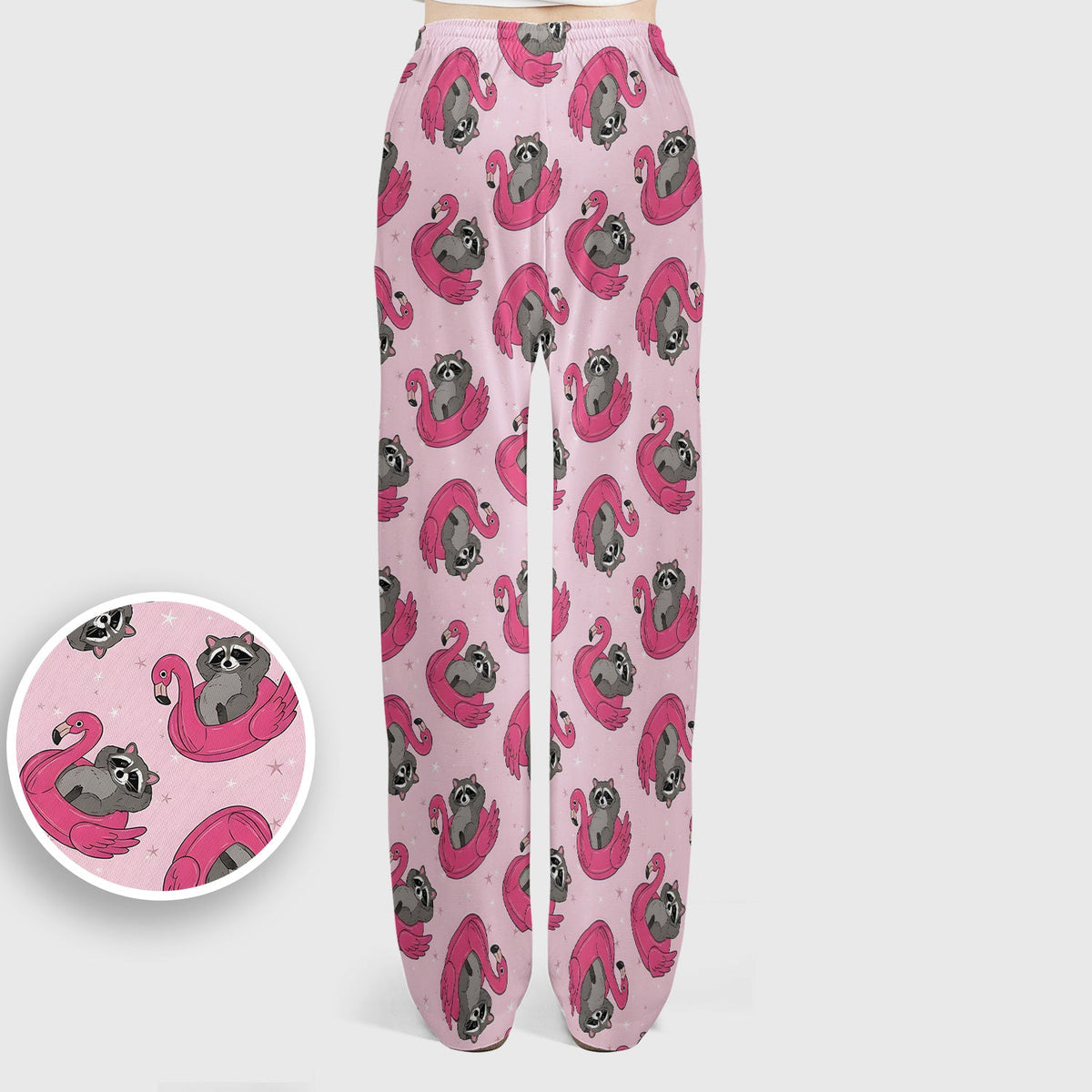 Raccoon Flamingo Float Nurse Scrub Set