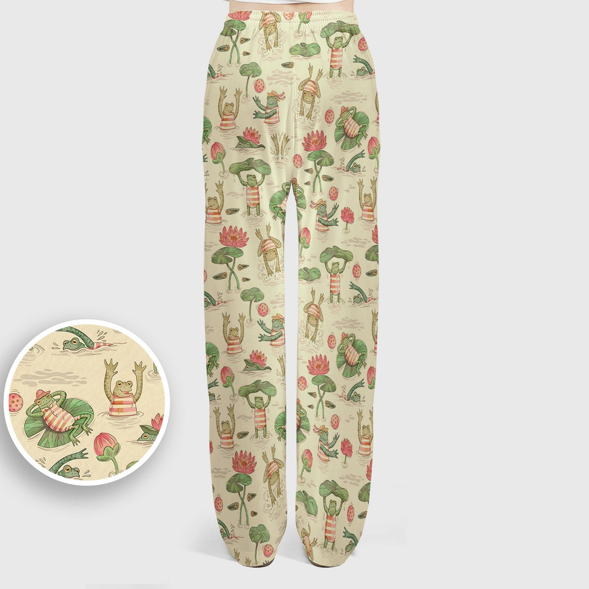 Frogs Swimming Lily Pond Nurse Scrub Set