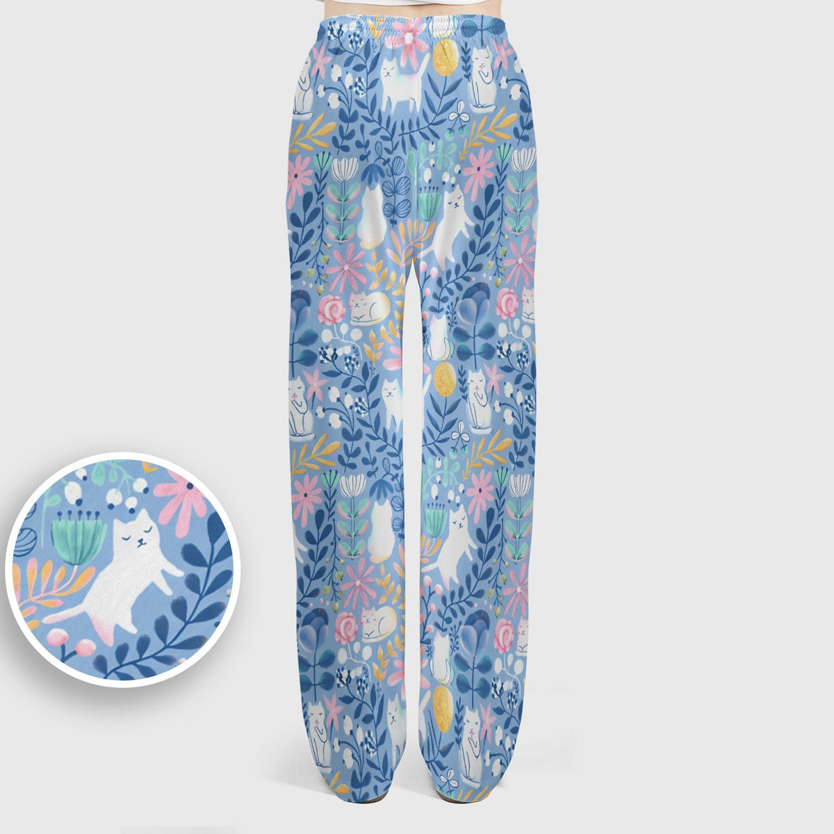 Whimsical Cat Floral Nurse Scrub Set