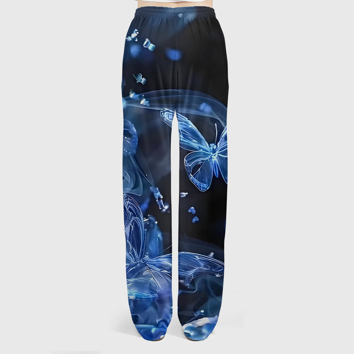 Glowing Blue Butterfly Garden Nurse Scrub Set