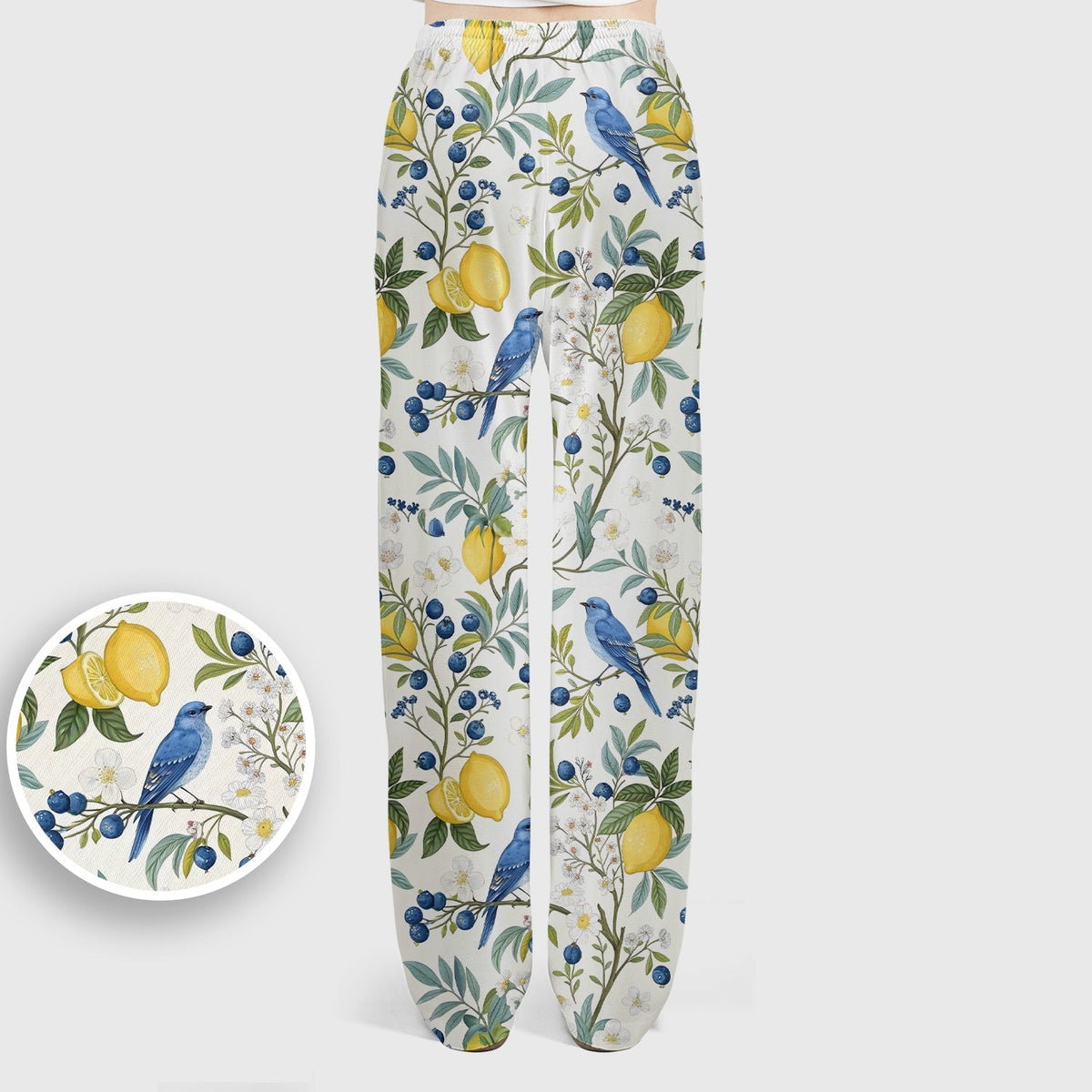 Cute Bluebird Lemon Berry Nurse Scrub Set
