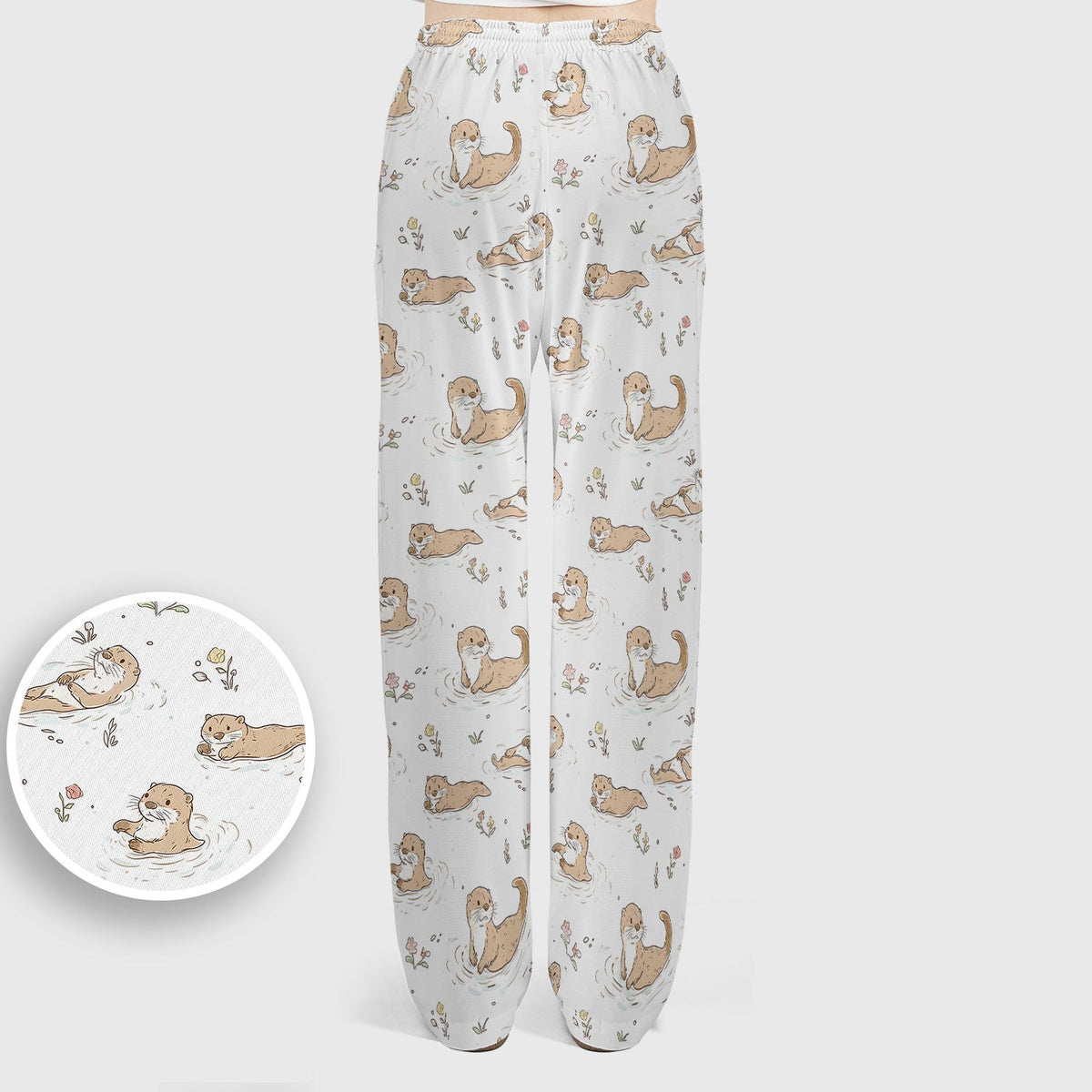 Otter Swimming Floating Water Nurse Scrub Set