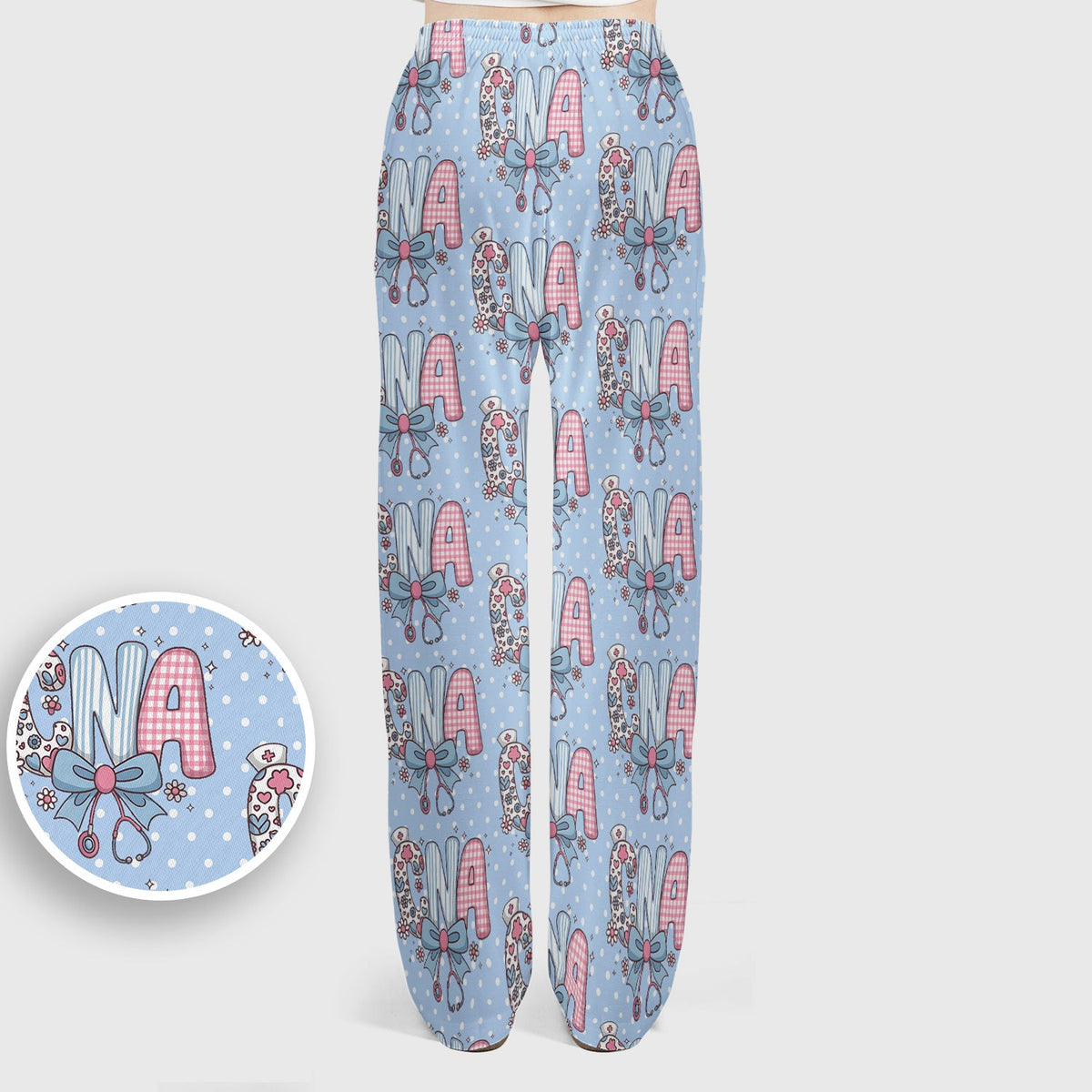 Floral Bow Nurse Scrub Set