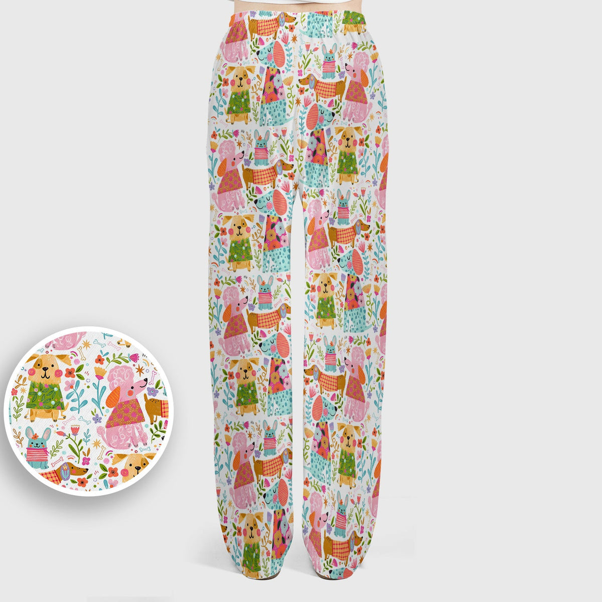 Colorful Dog Floral Nurse Scrub Set