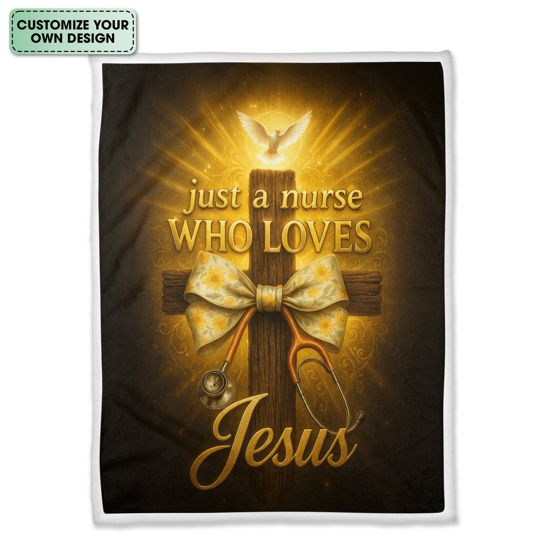 Personalized Loves Jesus Nurse Blanket