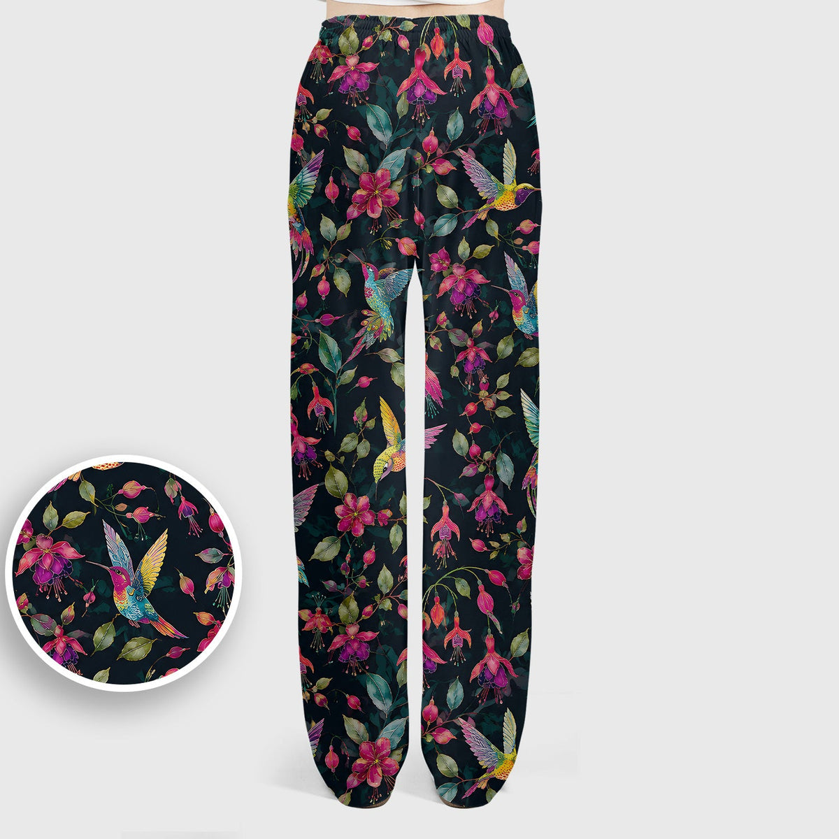 Hummingbird Fuchsia Bloom Nurse Scrub Set