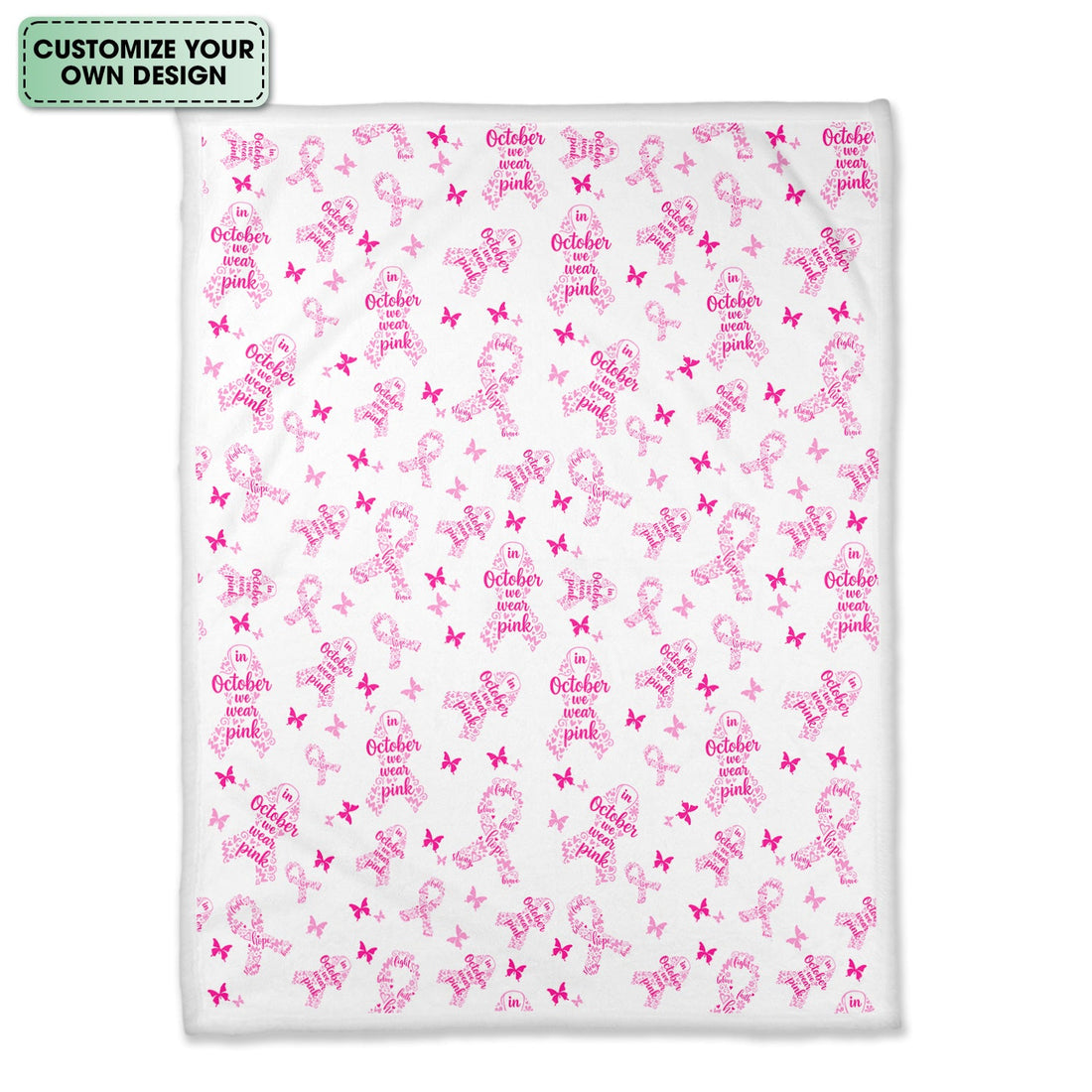 October Pink Ribbon Breast Cancer Nurse Blanket