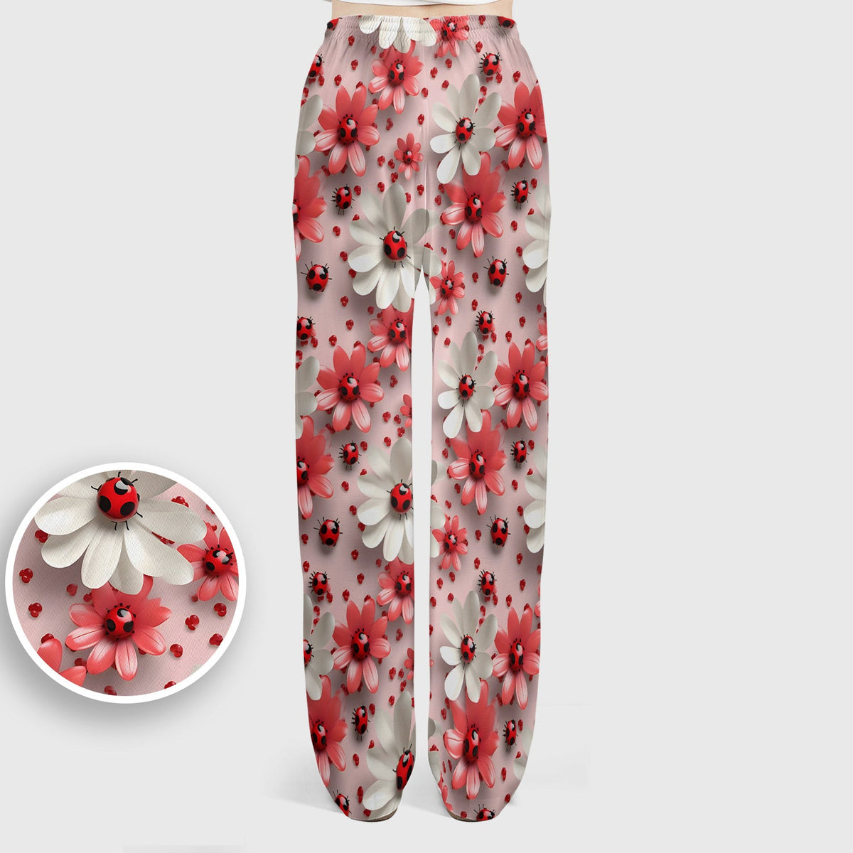 Red Ladybug Flower Nurse Scrub Set