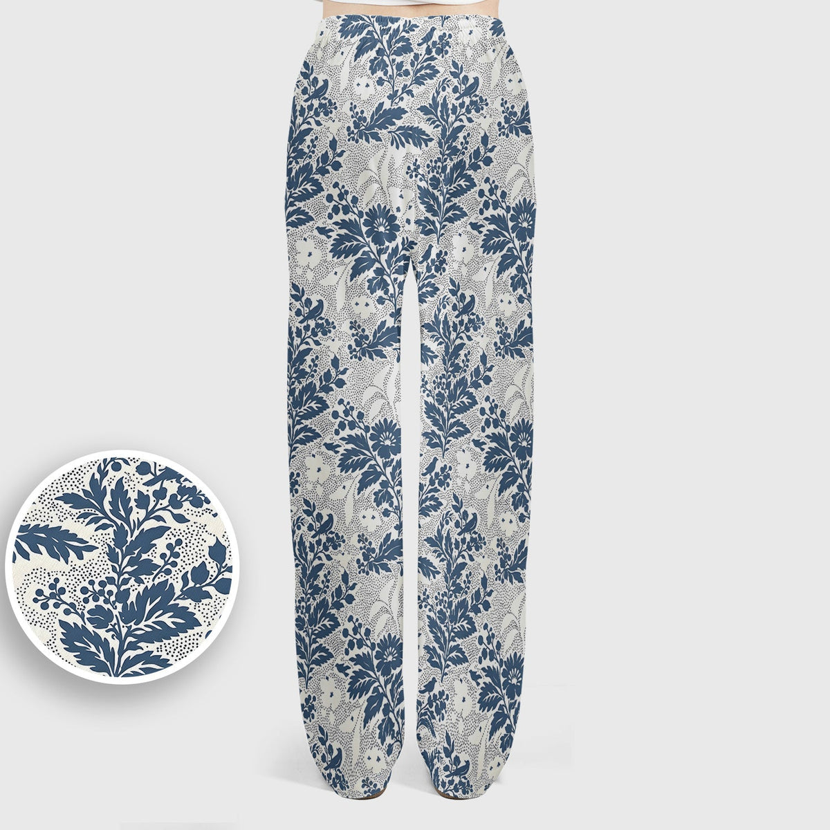 Cute Blue Floral Botanical Nurse Scrub Set