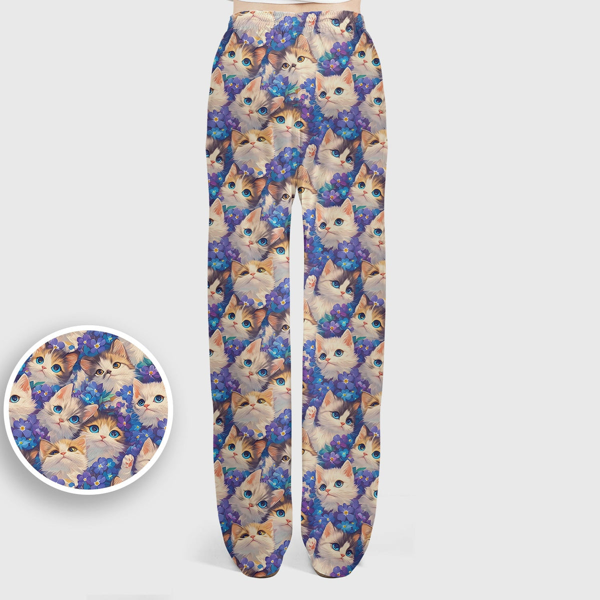 Cute Blue Eyed Kitten Nurse Scrub Set