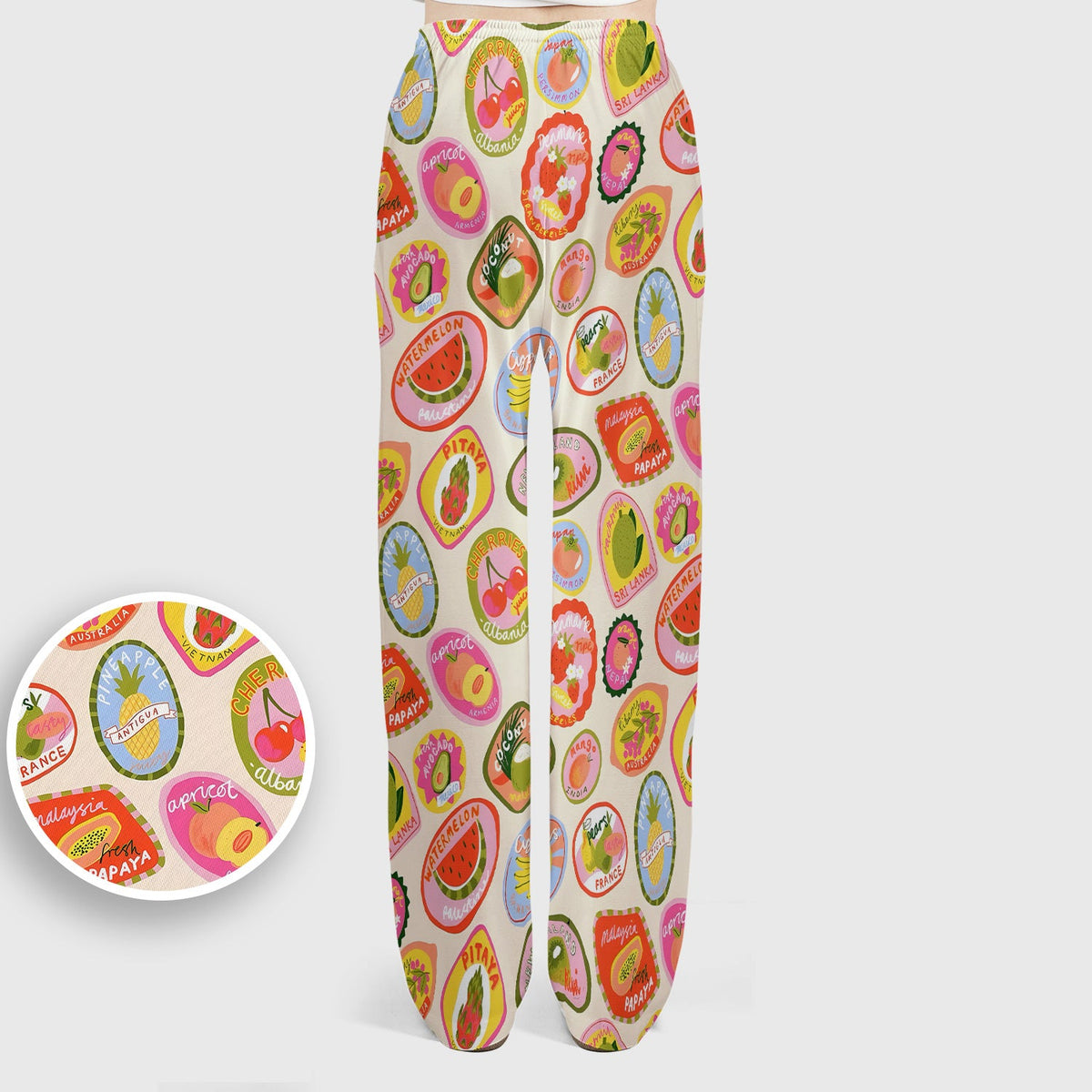 Summer Colorful Fruit Sticker Nurse Scrub Set