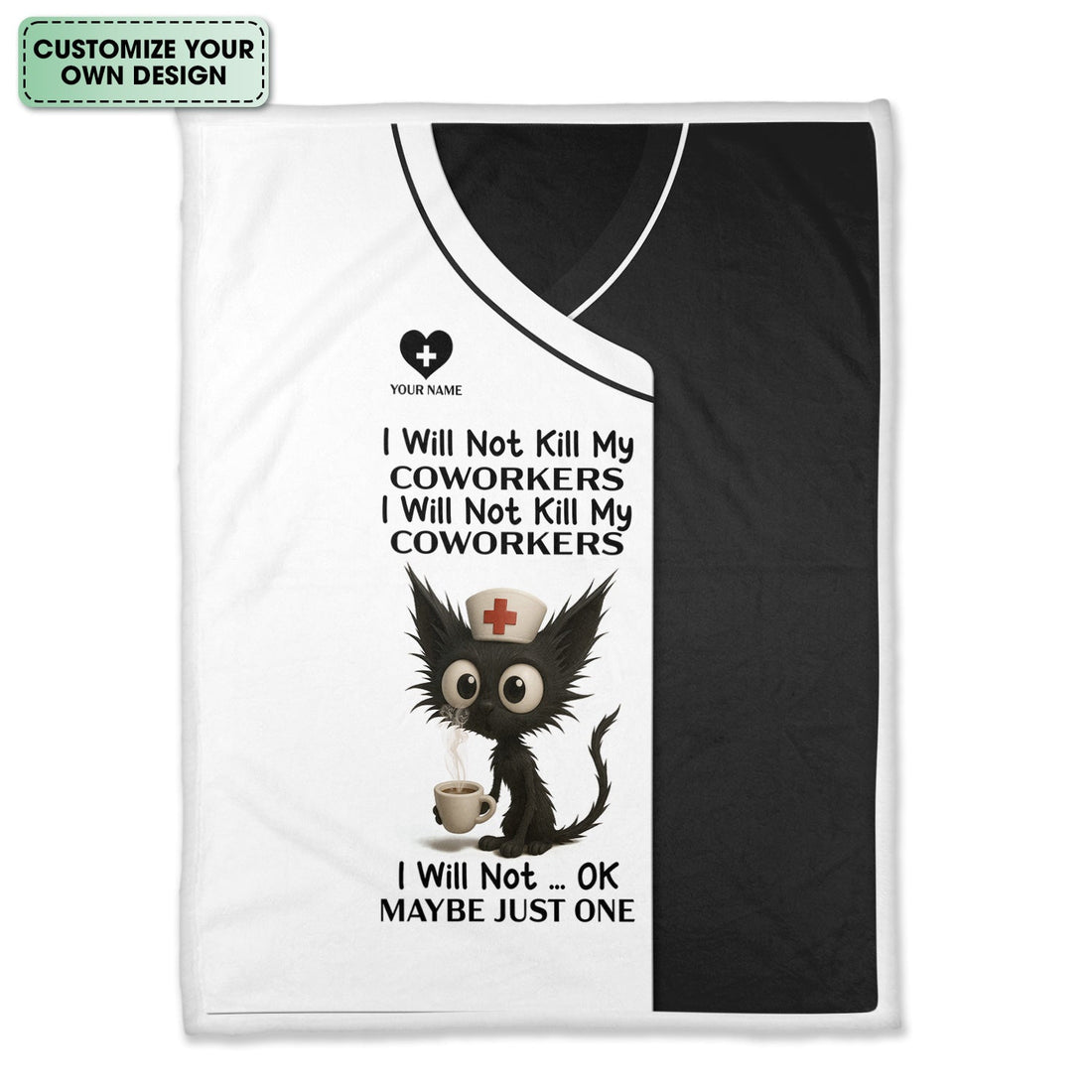Personalized Angry Cat Coworkers Nurse Blanket