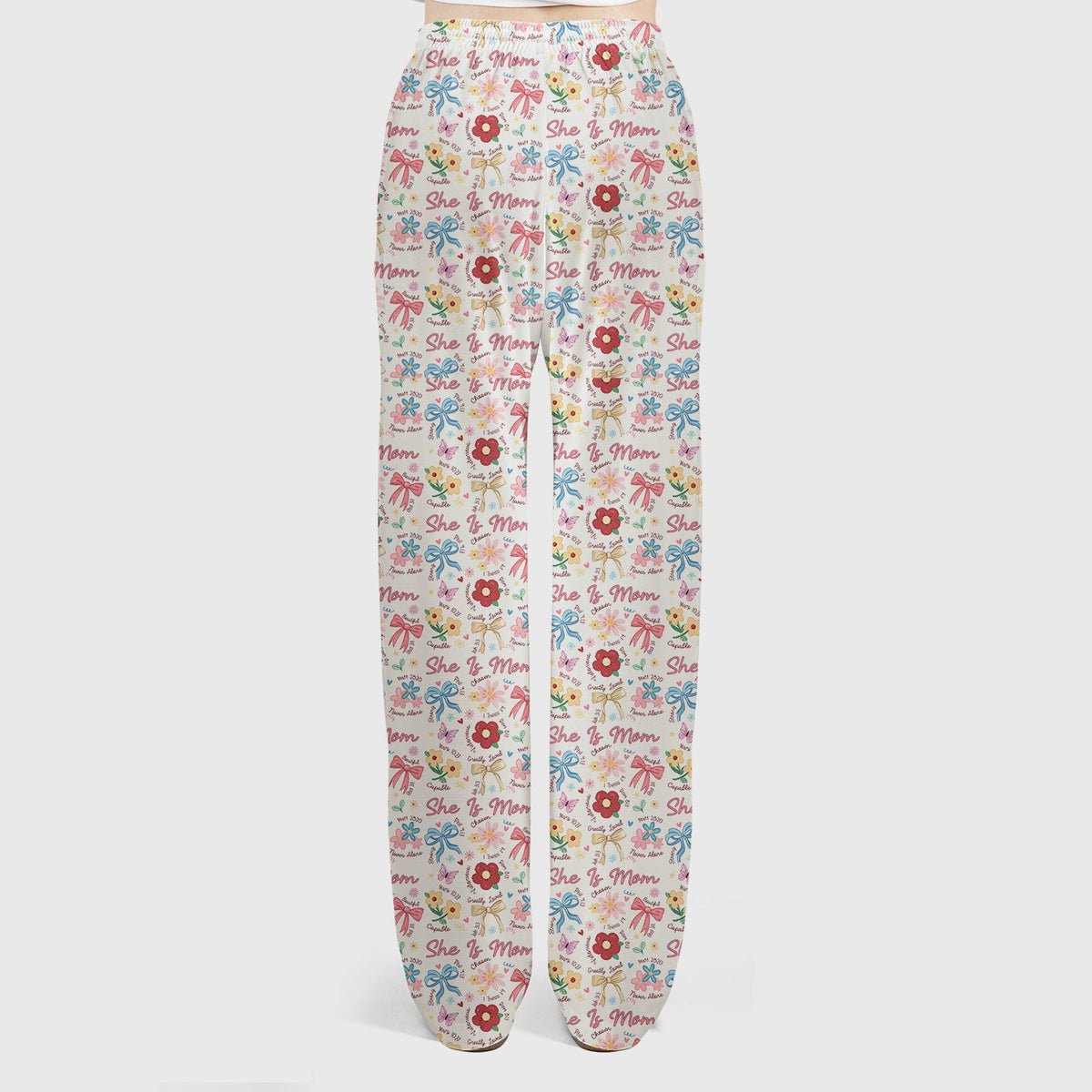 She Is Mom Flower Bow Nurse Scrub Set