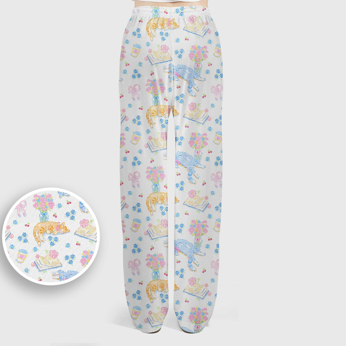 Cats Reading Floral Books Nurse Scrub Set