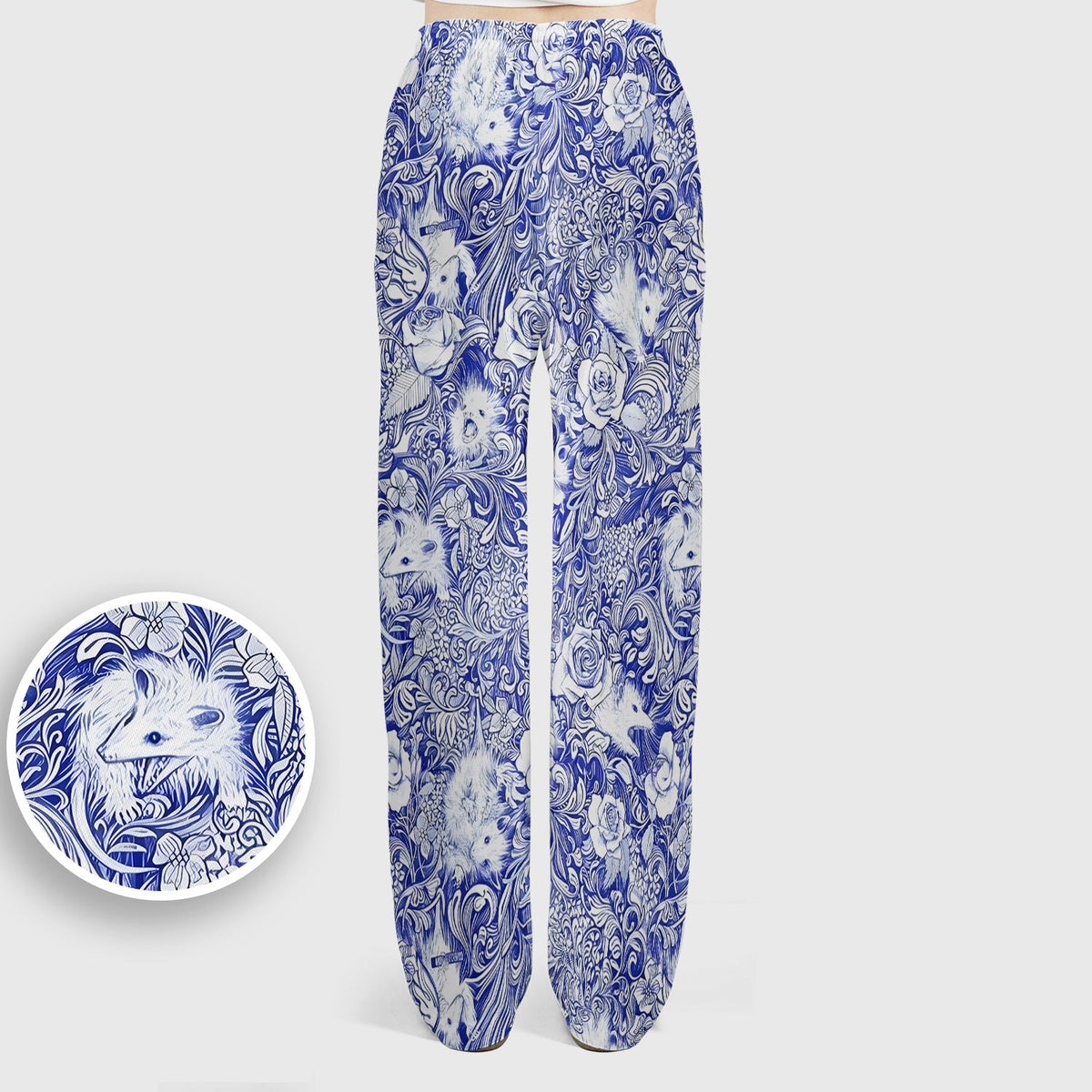 Blue Toile Porcupine Floral Nurse Scrub Set