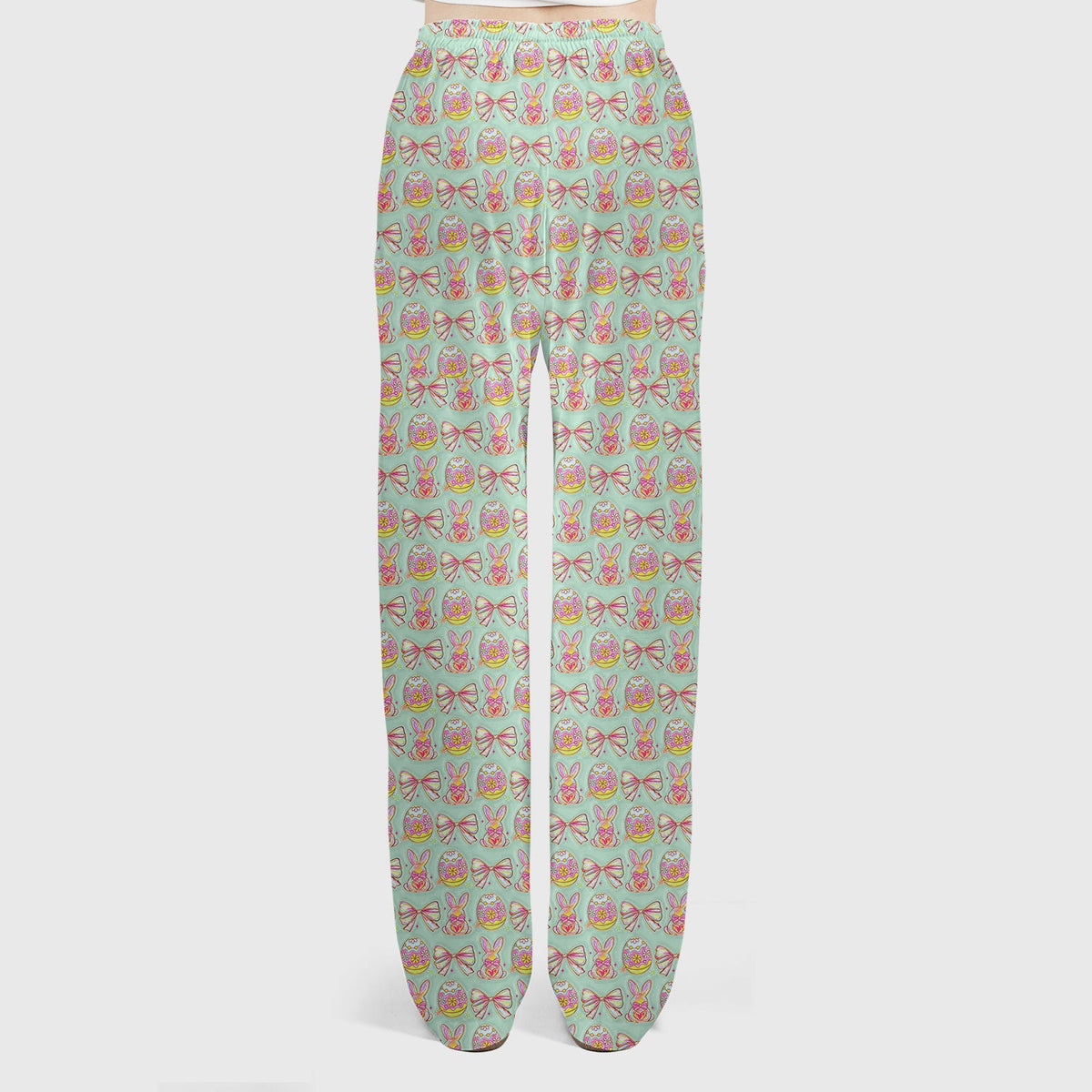 Bunny Pastel Egg Bow Nurse Scrub Set - Easter Gift