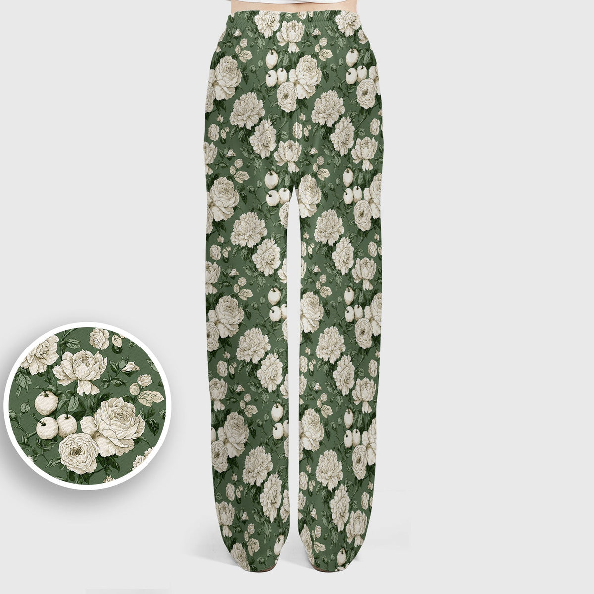 Elegant White Rose Garden Nurse Scrub Set