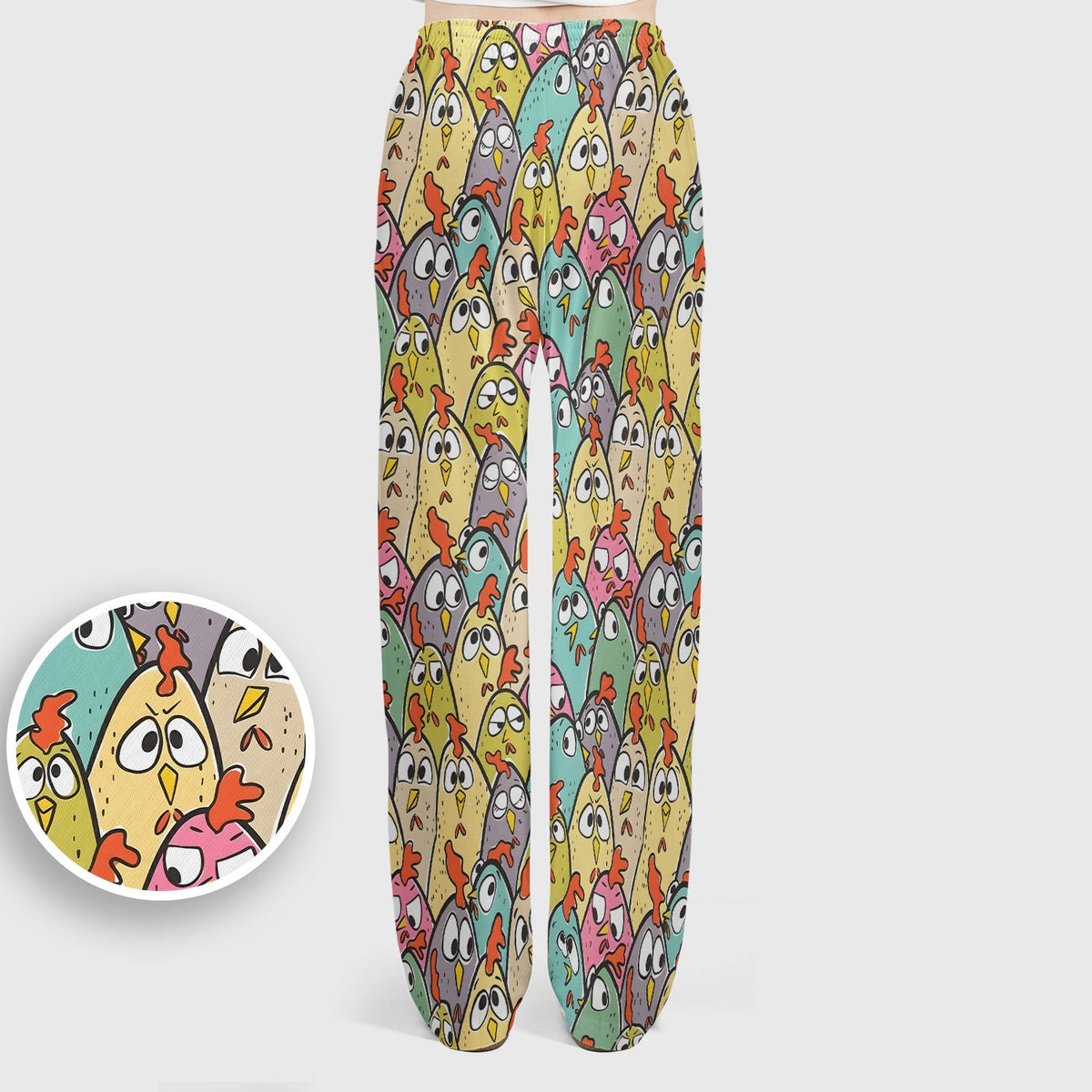 Cartoon Chicken Crowd Nurse Scrub Set